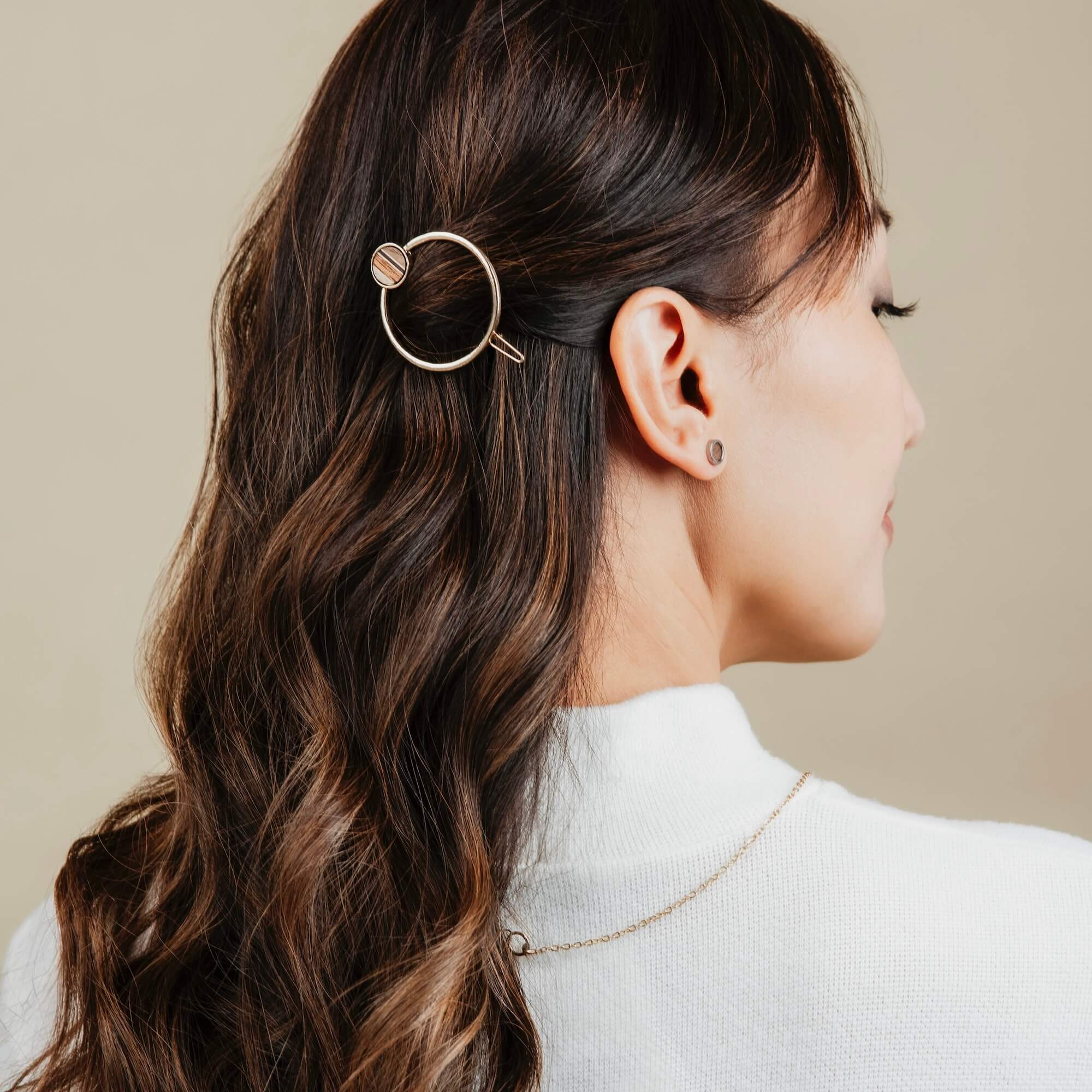 Petite barrette ronde or, accessoires cheveux fins isabelle ferland