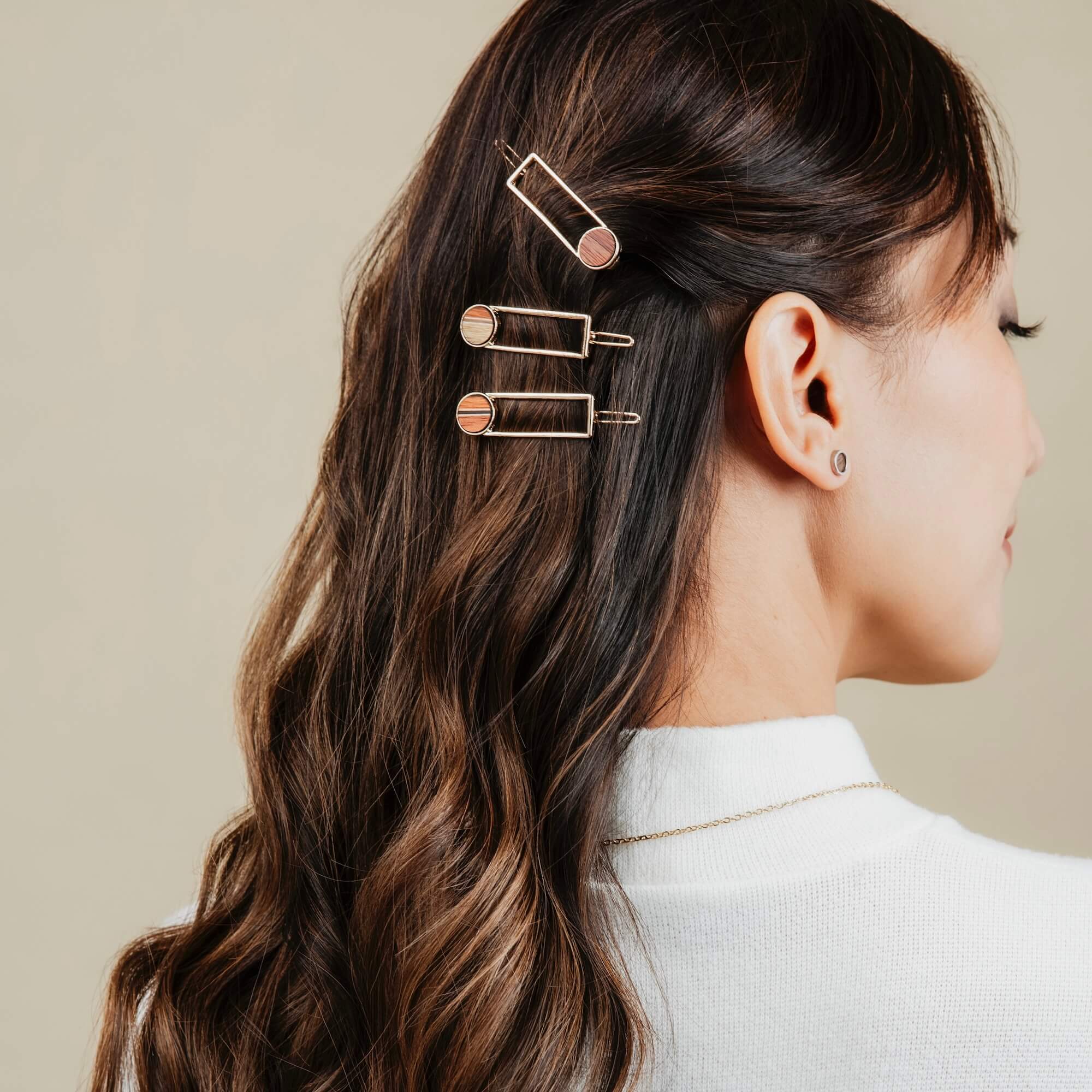 clip minimaliste rectangle plaqué argent, barrette cheveux minces
