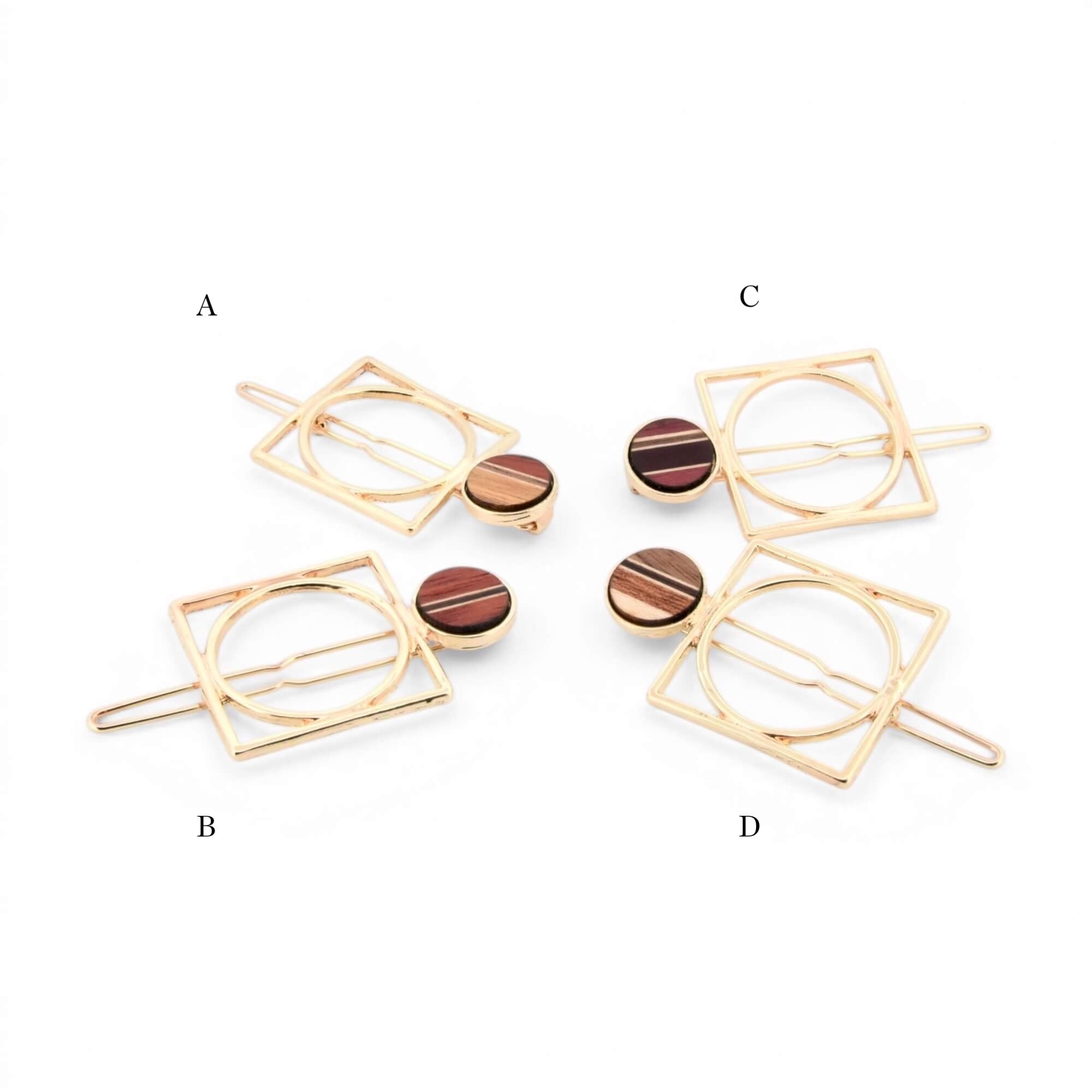 Barrette minimaliste dorée: mini-barrette carrée