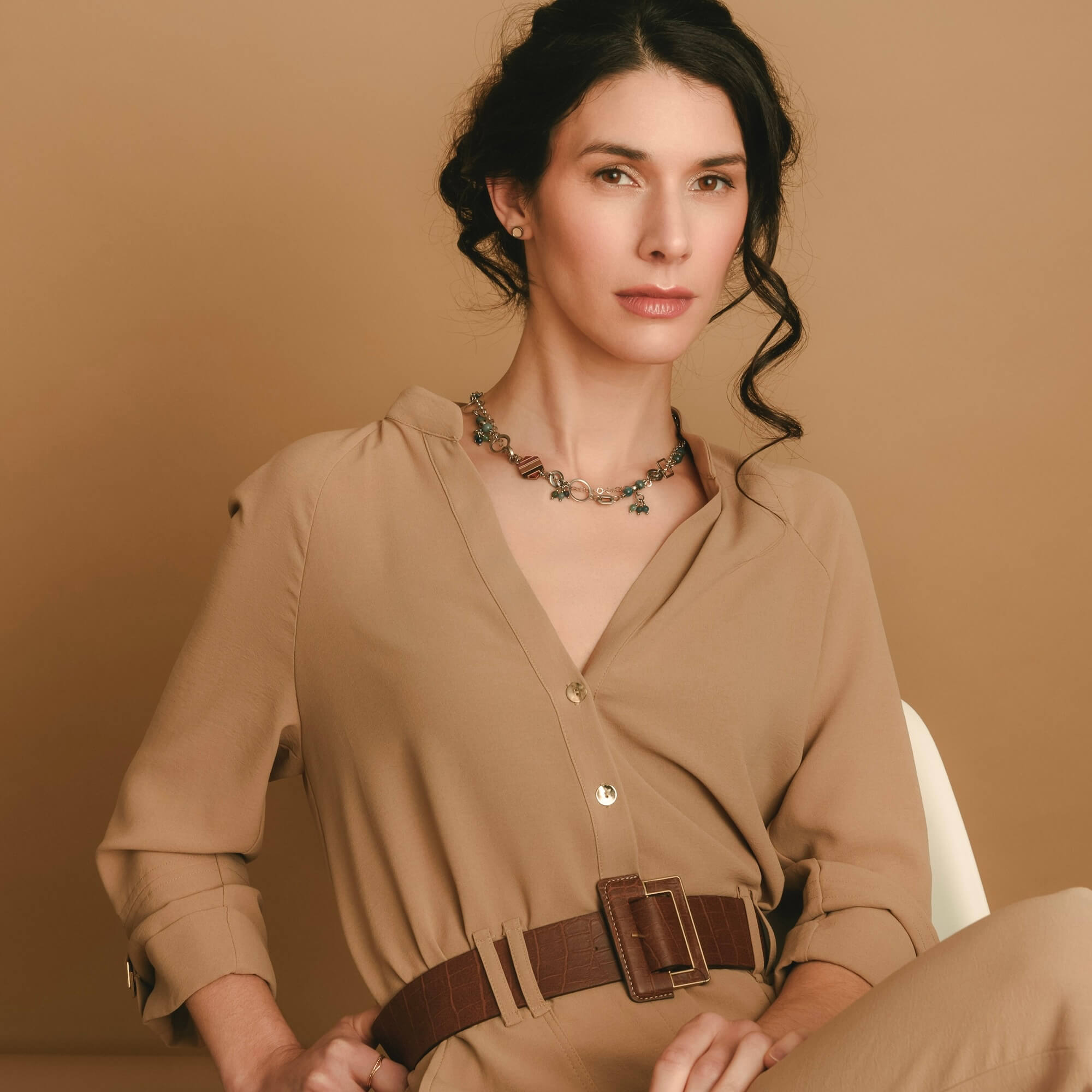 collier en acier inoxydable femme , collier en bois, bijoux en bois par Isabelle ferland