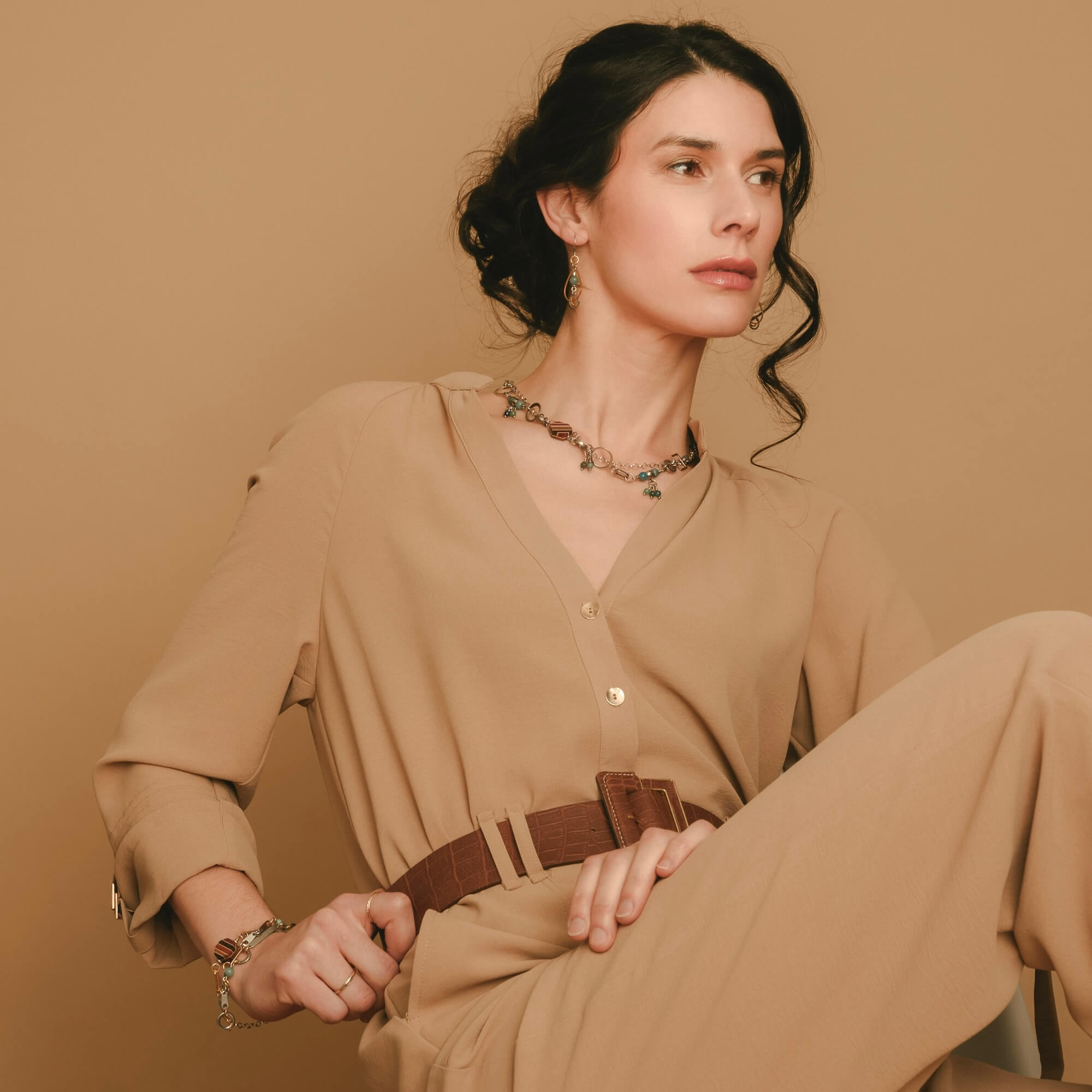collier artisanal femme, collier en bois, bijoux en bois par Isabelle ferland