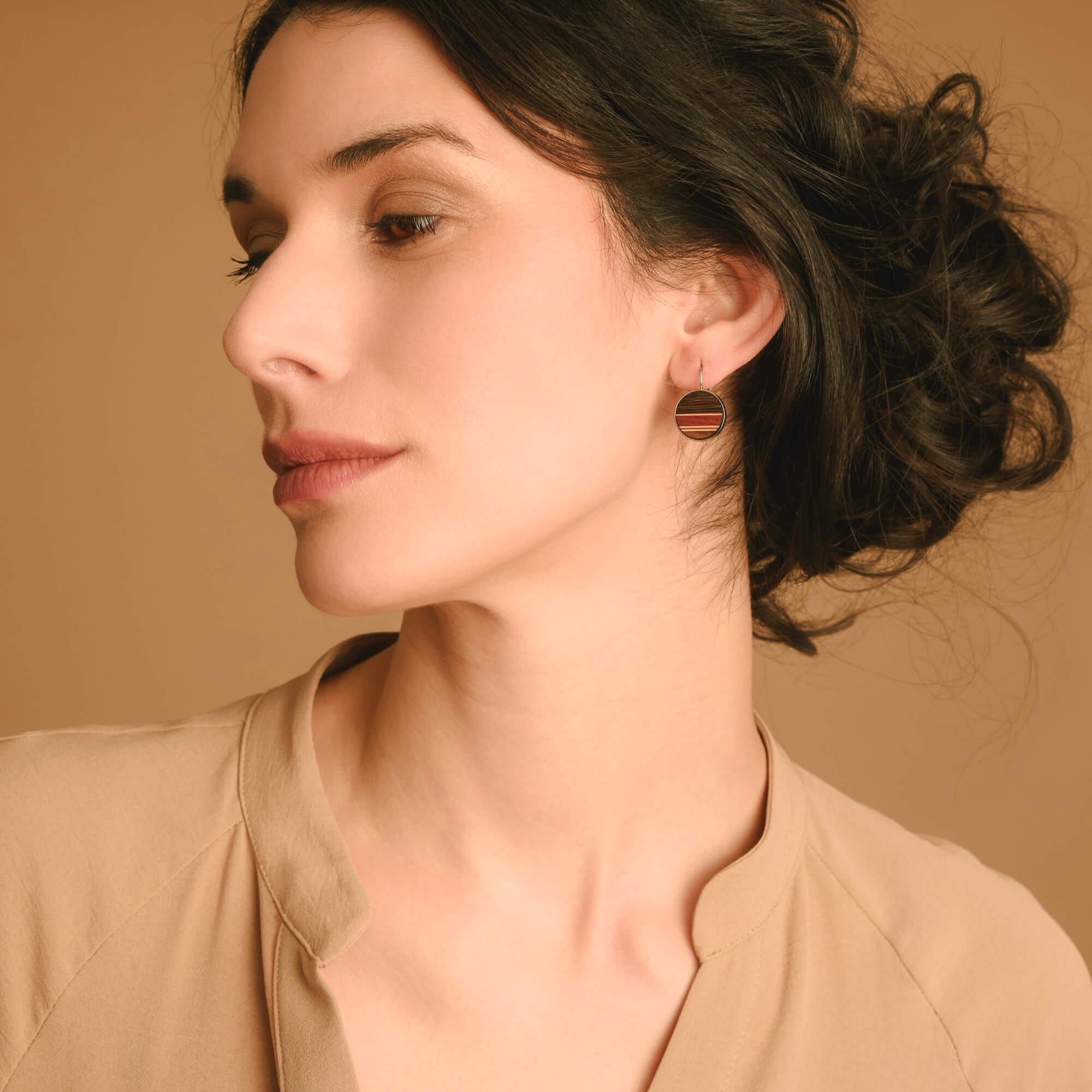 Wood button earrings | Bituna