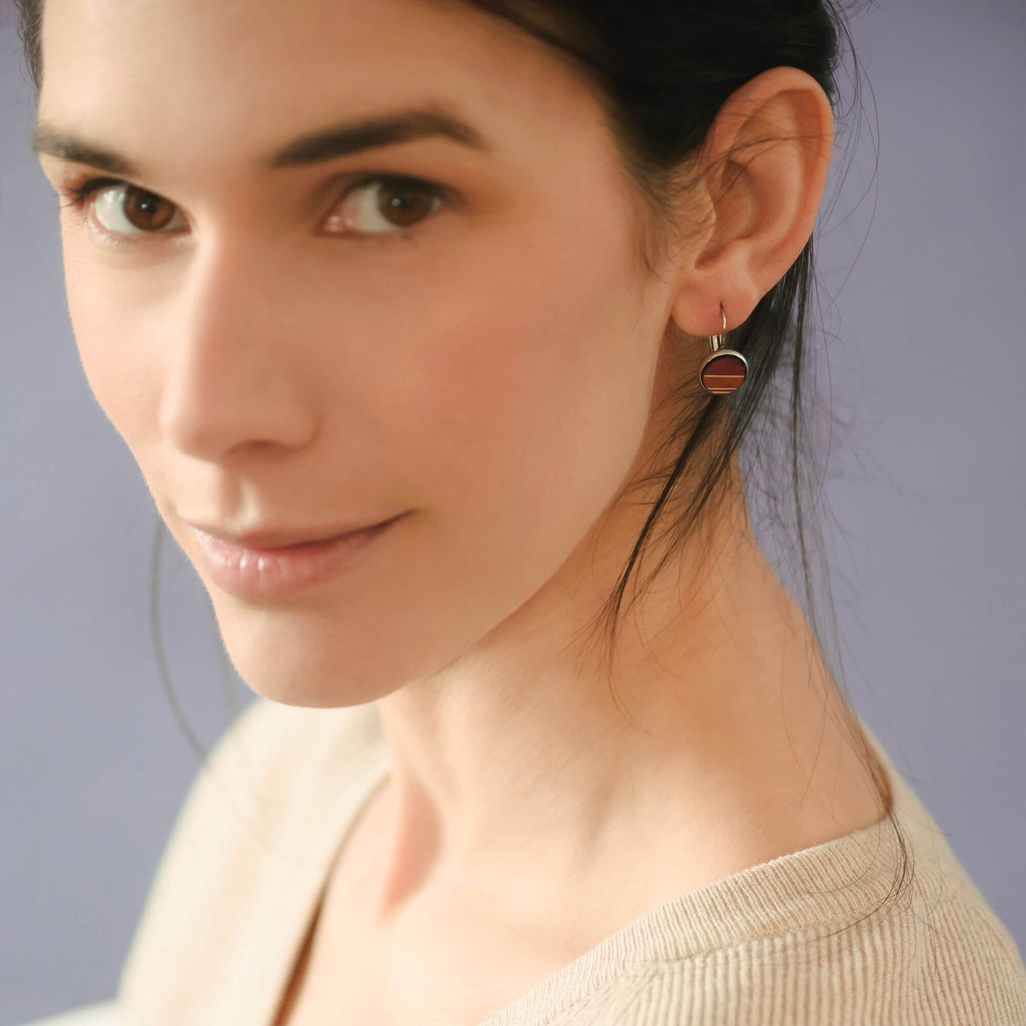 Boucles d'oreilles en bois, boucle bouton boucle, studs earrings