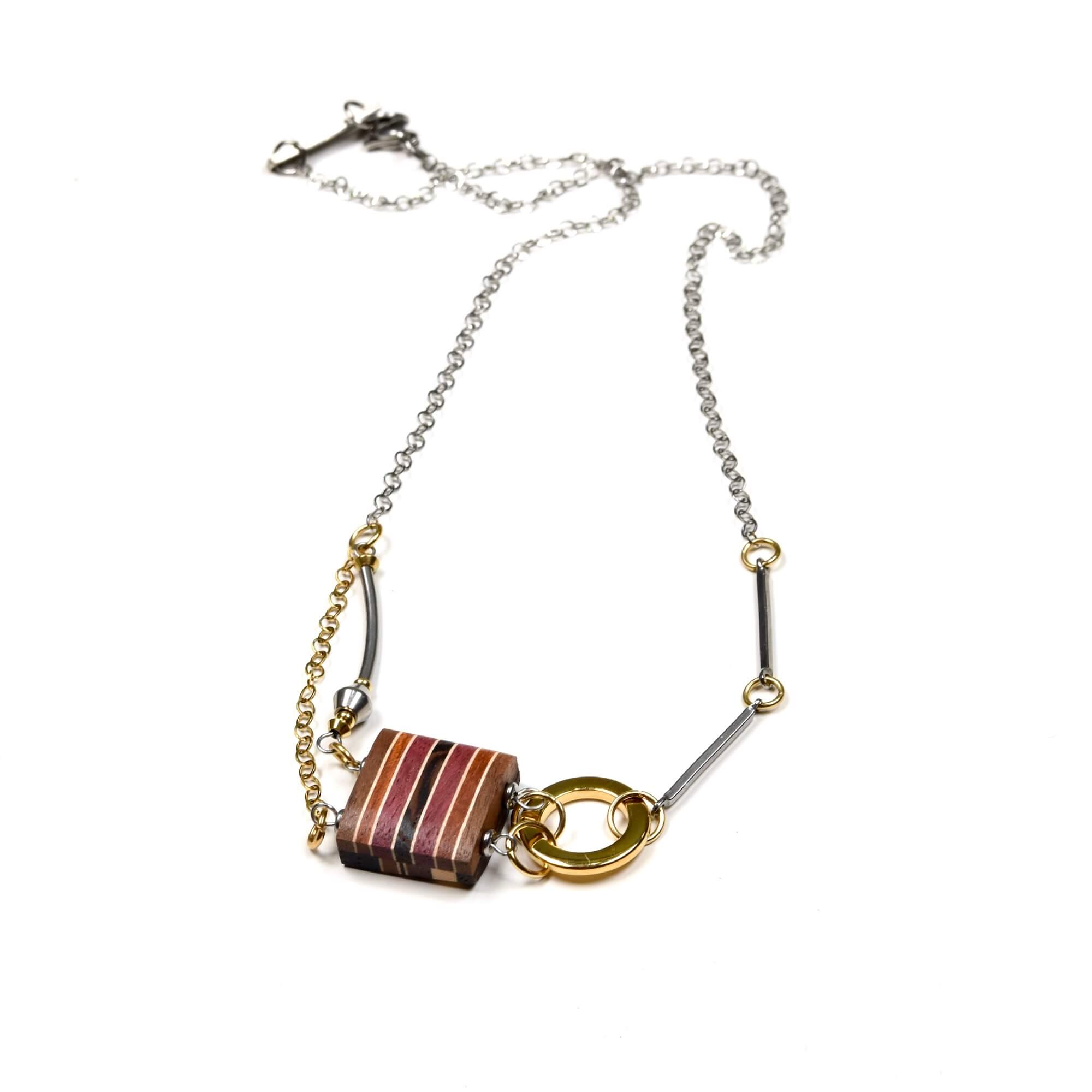 collier femme collier en bois raffiné, pendentif en bois artisanal