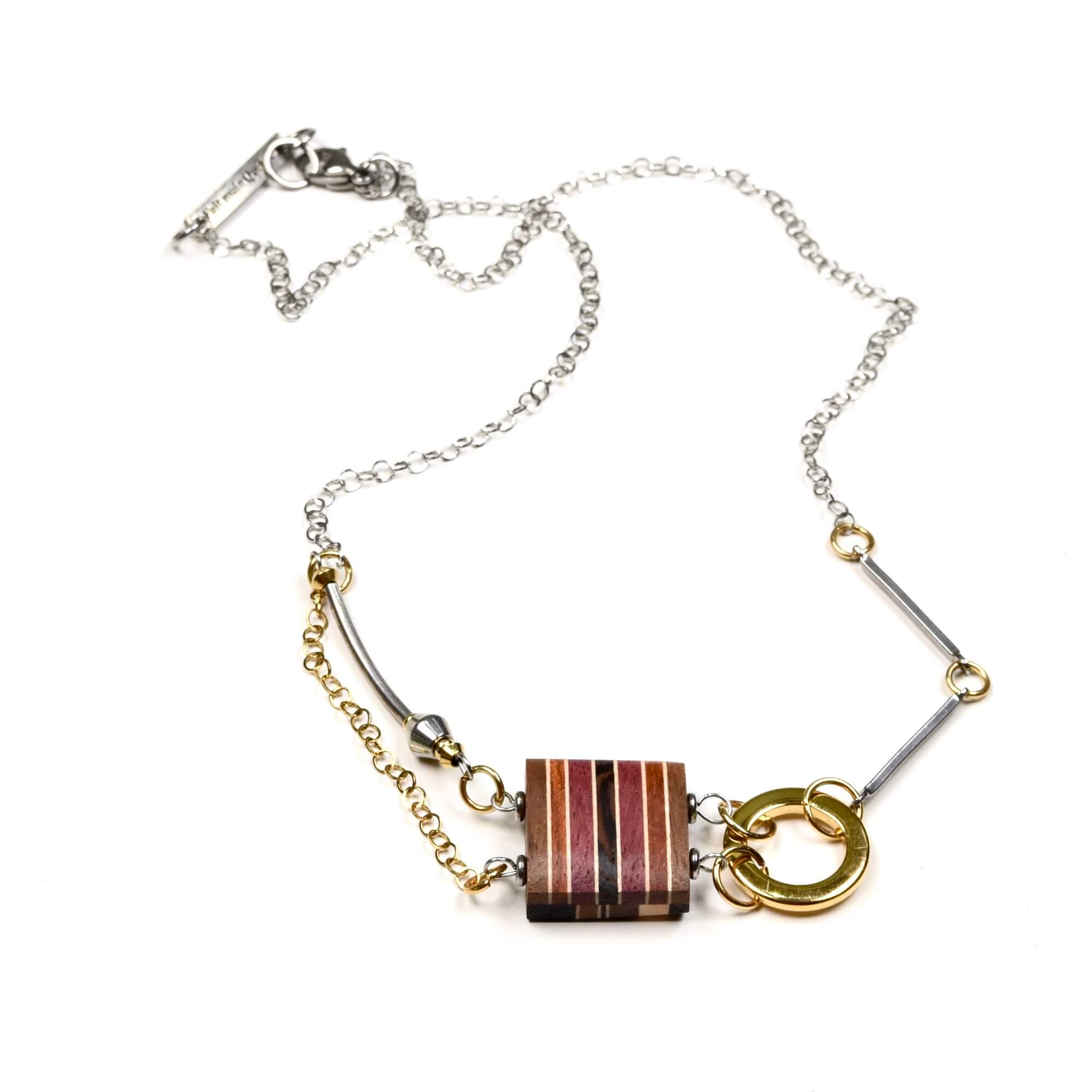 collier femme collier en bois raffiné, pendentif en bois artisanal