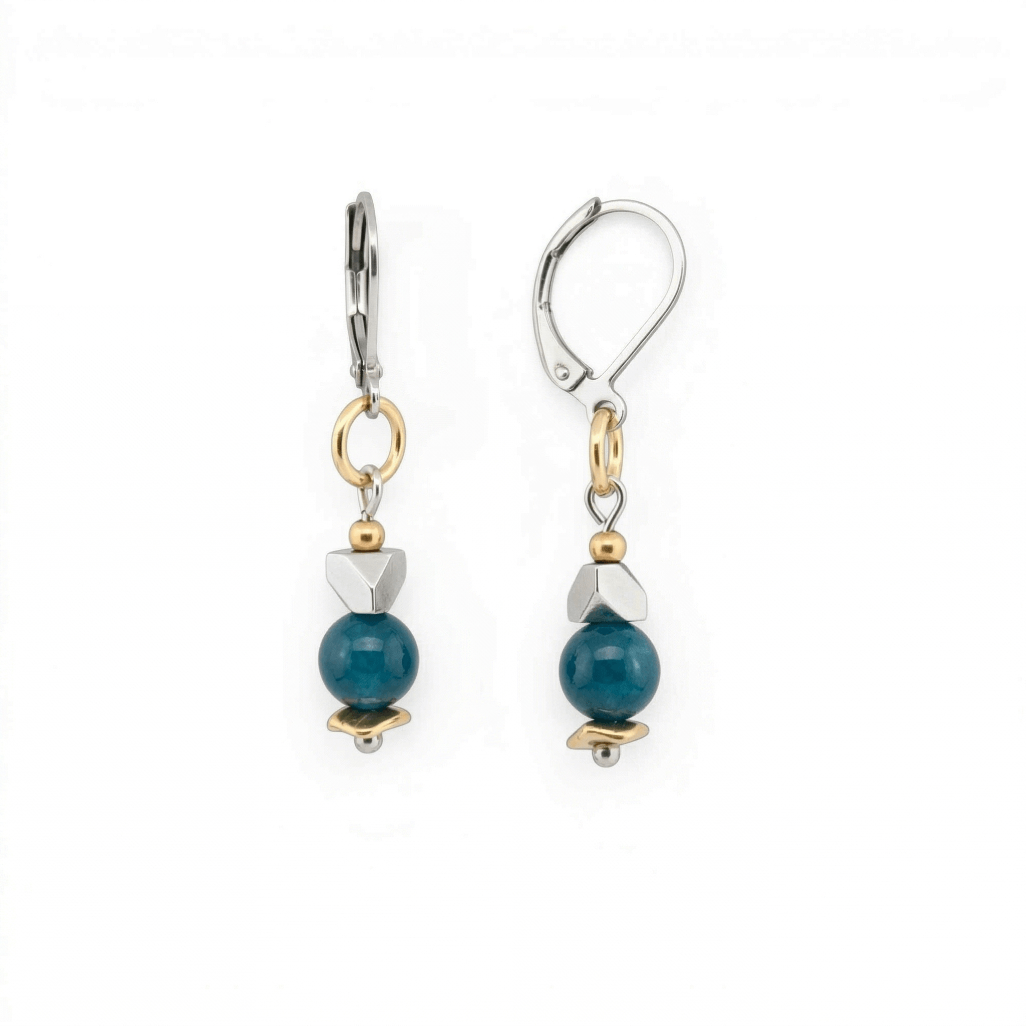 boucles d’oreilles agate turquoise inoxydable fait main Québec