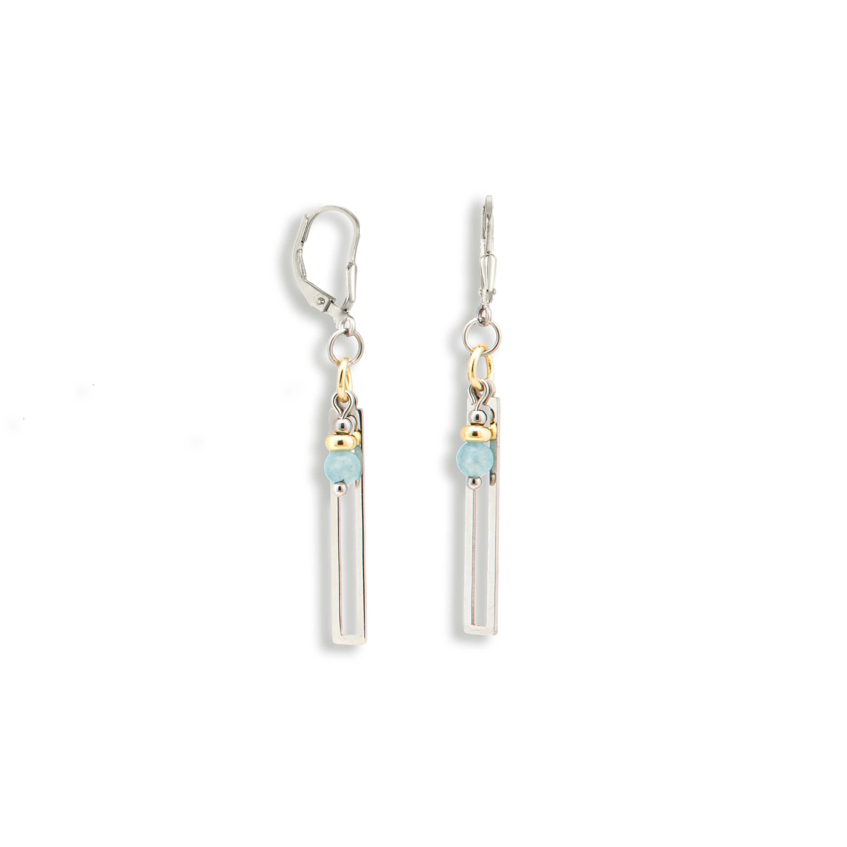 Boucles d'oreilles pour femme agate bleu