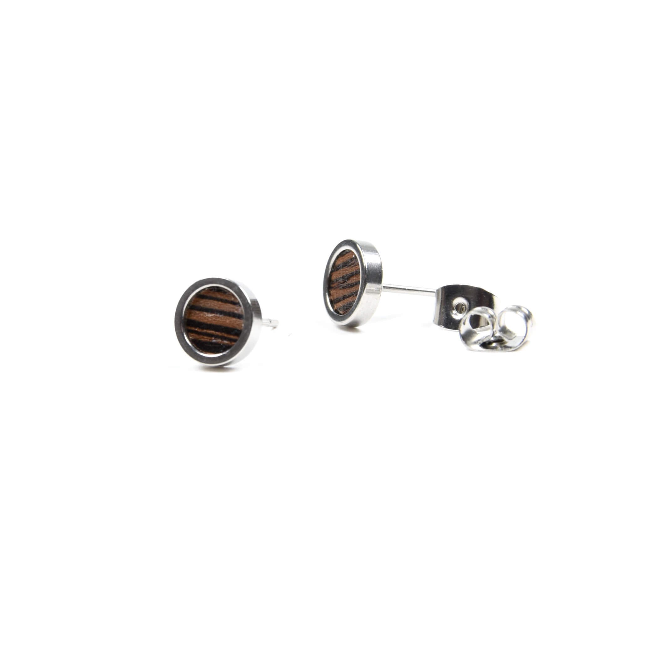 boucles d'oreilles studs en bois et acier inoxydable Isabelle ferland