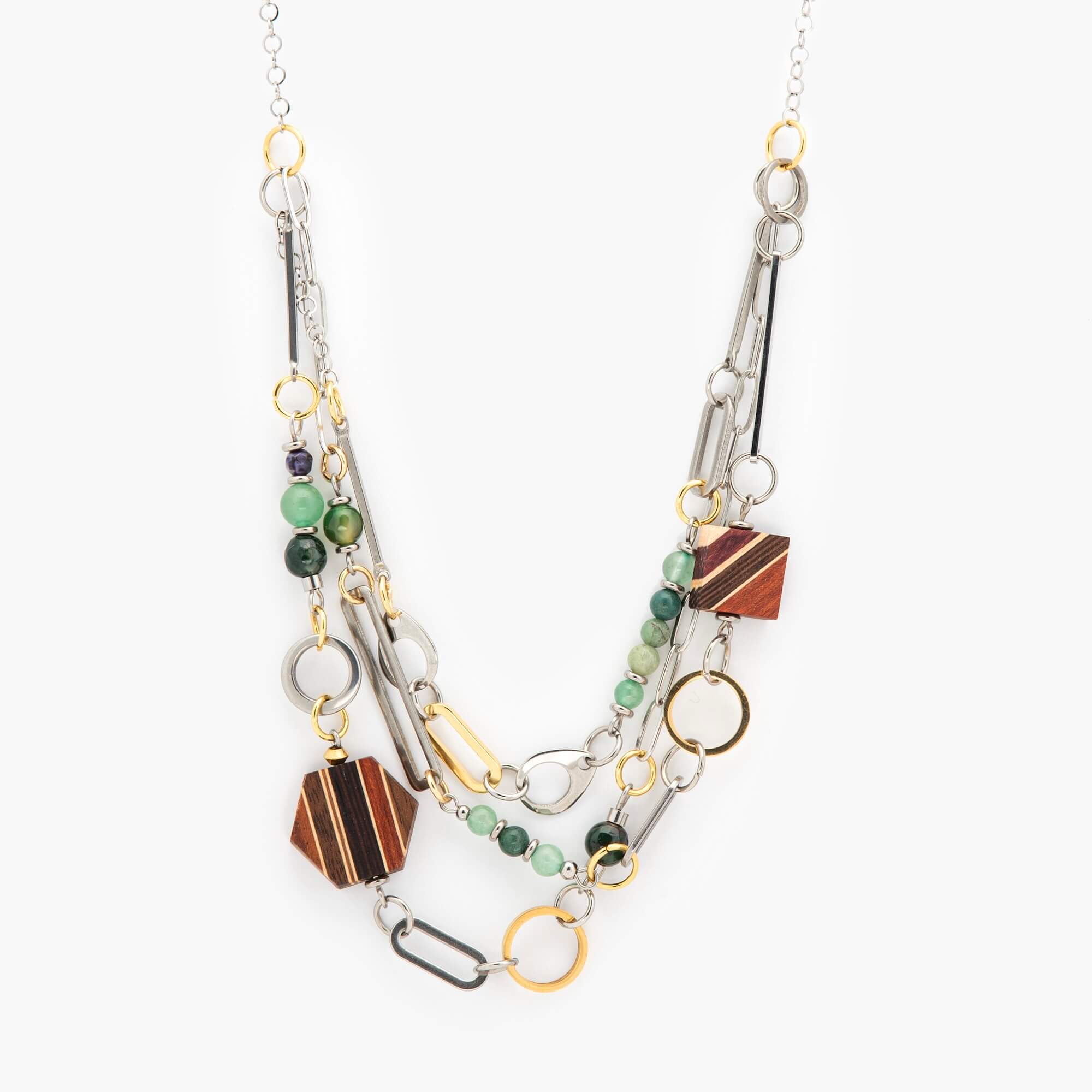 Bijoux pour femme collier triple rangs fait par isabelle ferland nouvelle collection 2025