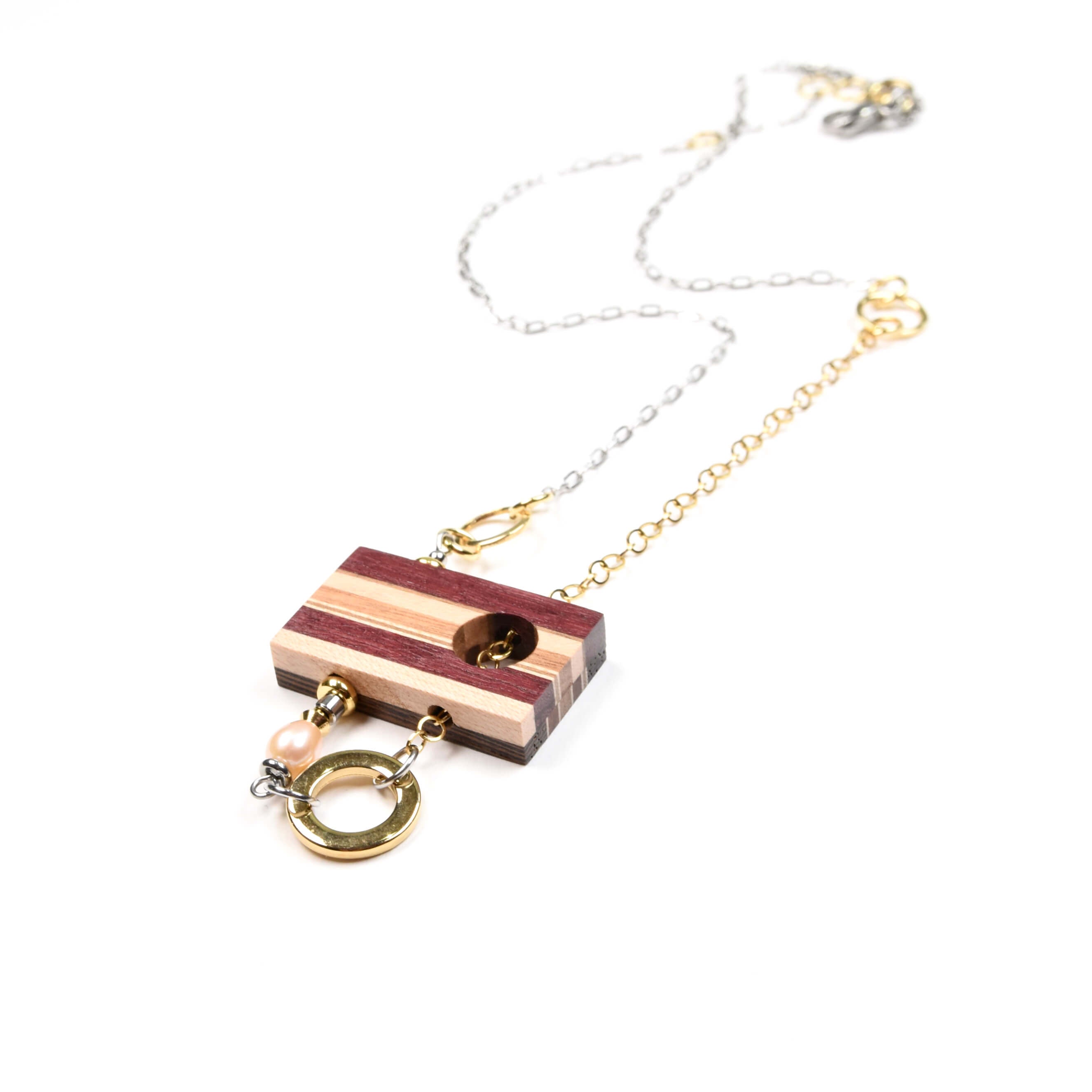 collier en bois chic, collier artisanal Québec