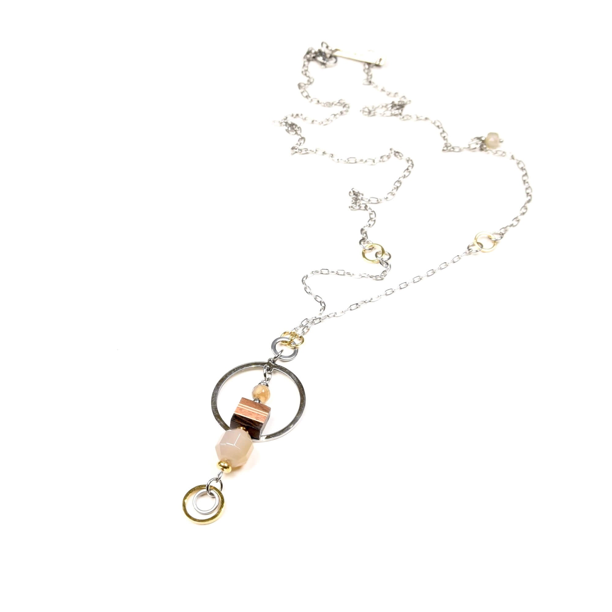 collier long pour femme, chaine acier inoxydable Isabelle Ferland 