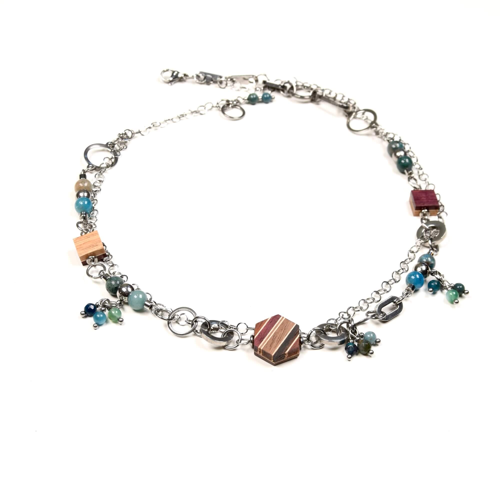 collier en acier inoxydable femme par isabelle ferland bijoux en bois