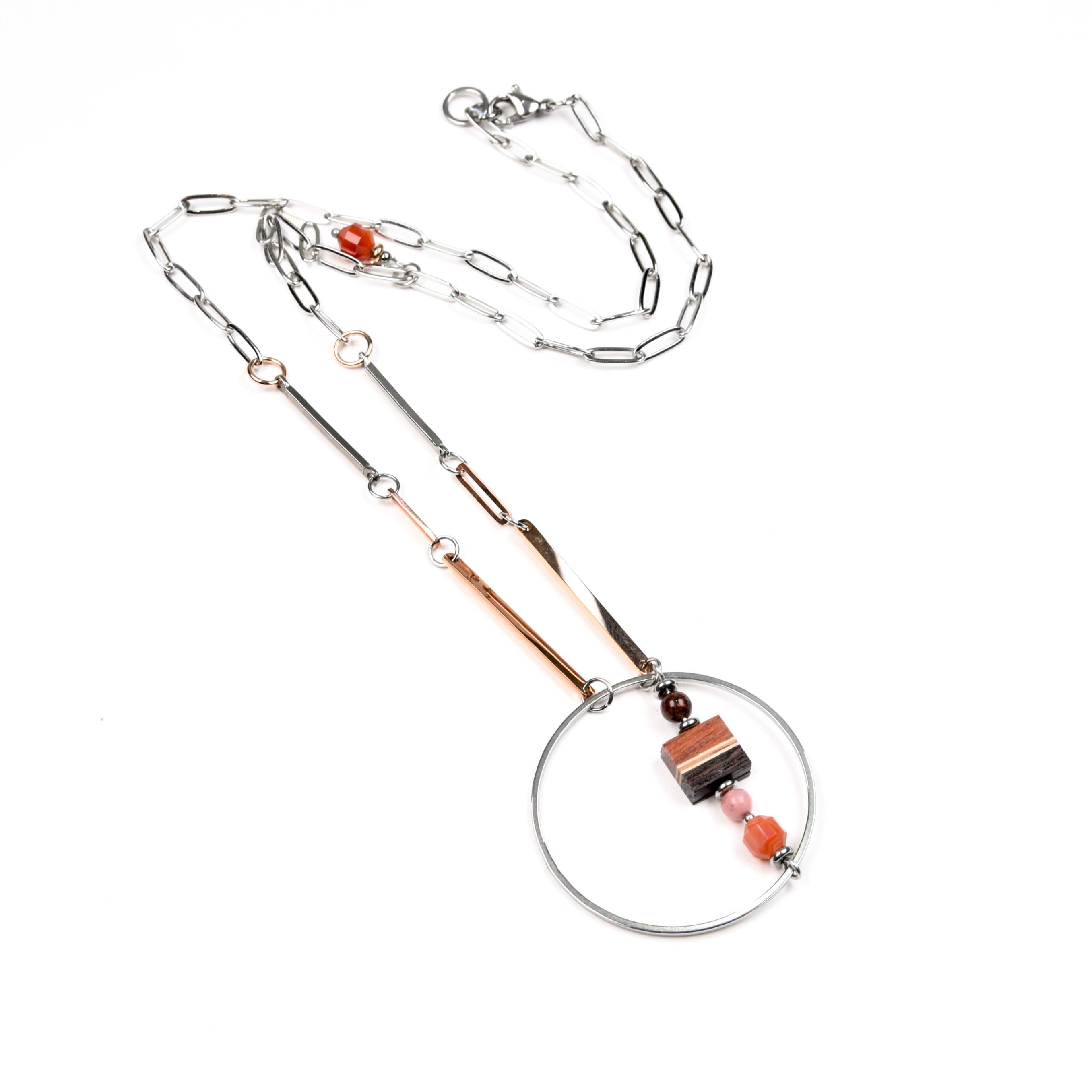 collier en bois pour femme fait main au Canada pas Isabelle ferland