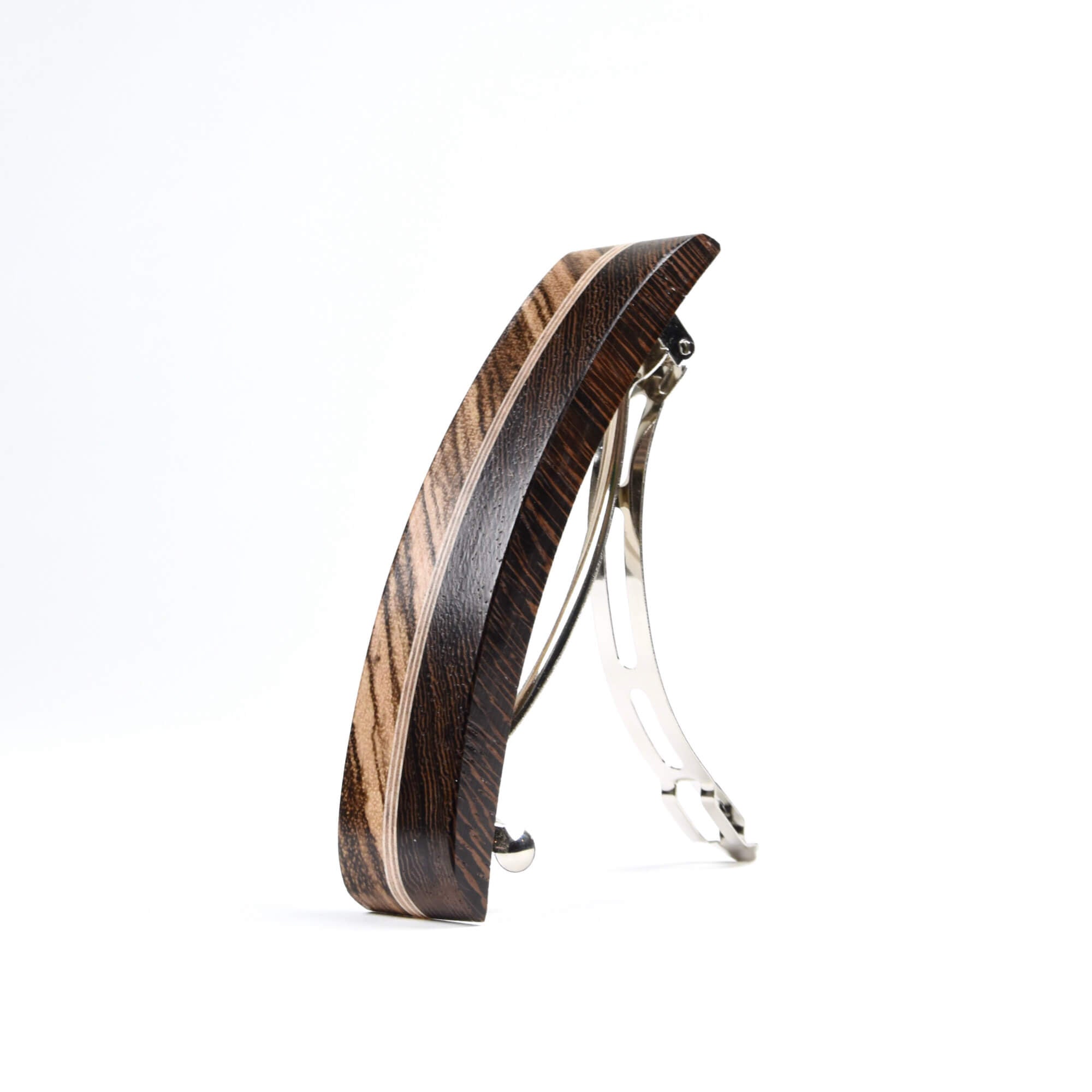 Barrette pou cheveux québécoise en bois, solide et résistante.