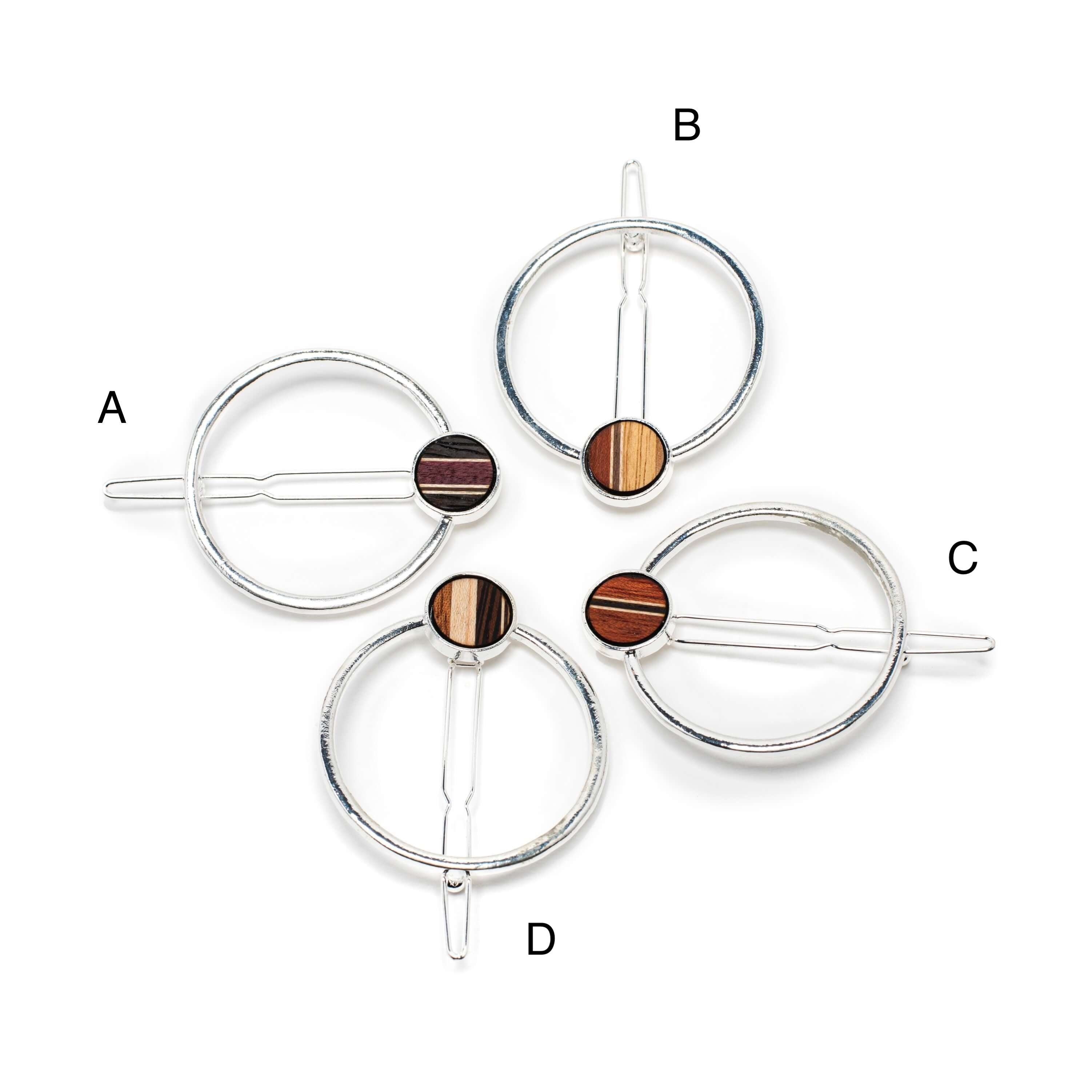 Mini-barrette ronde plaquée argent