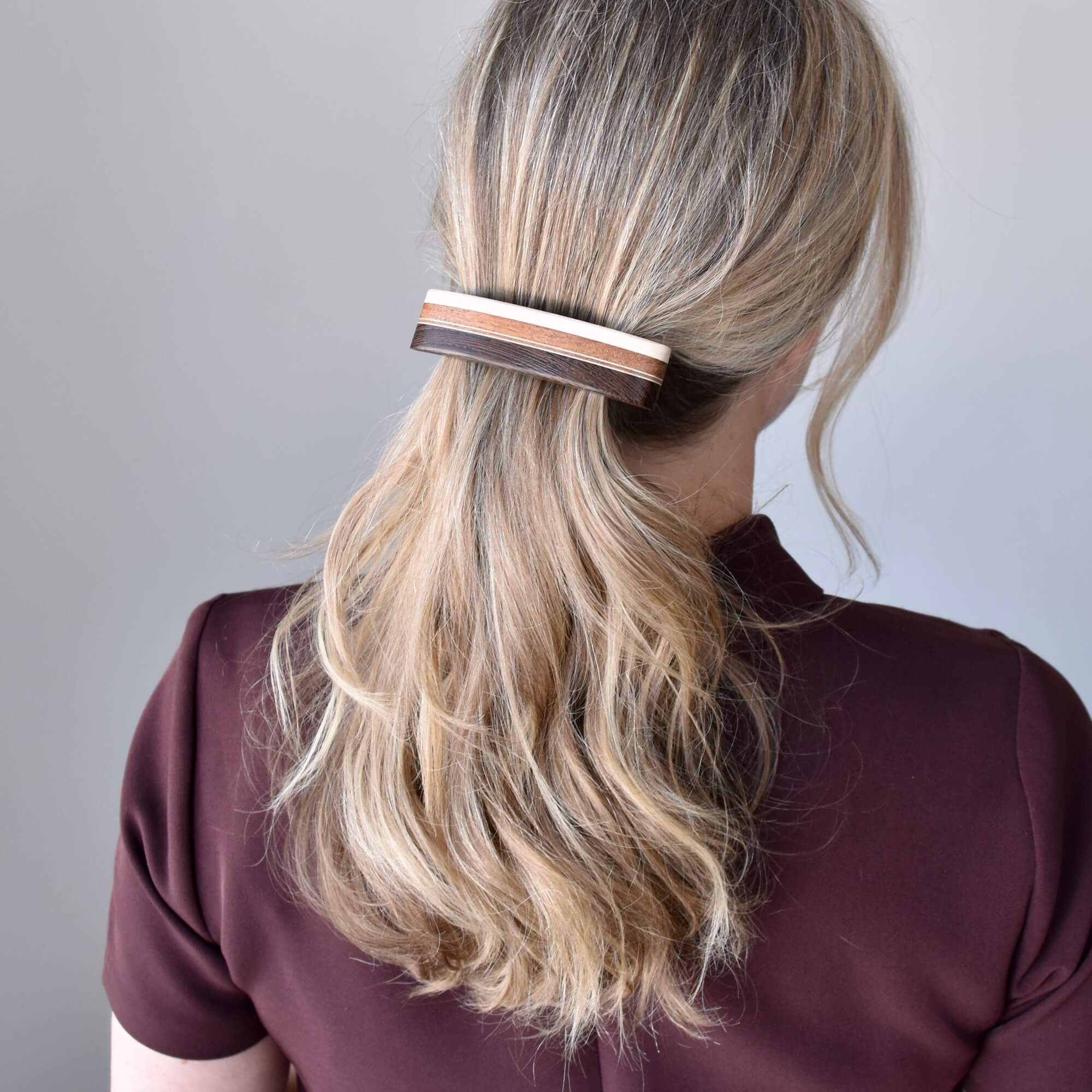 Barrette en bois solide | Isabelle_Ferland_bijoux