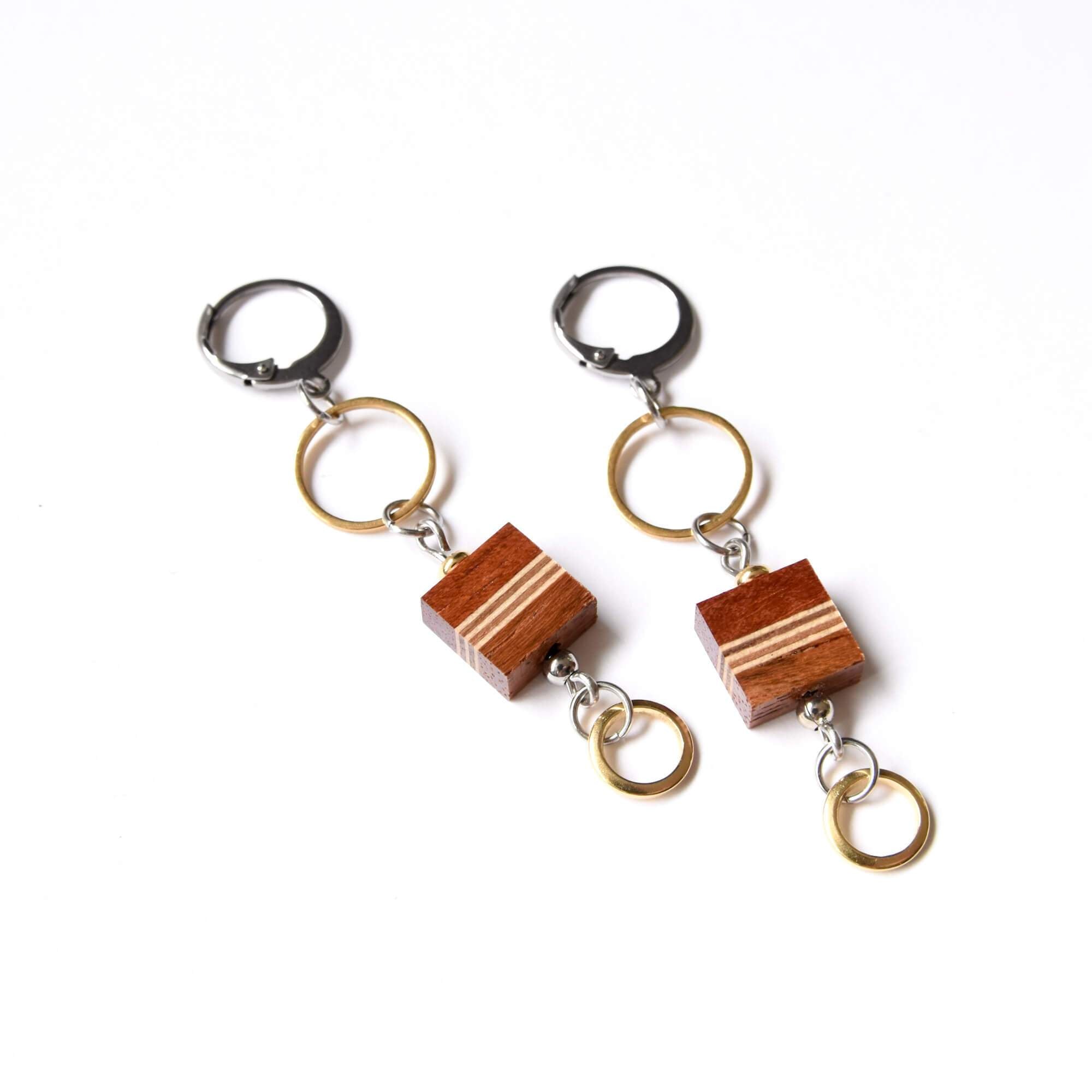 Boucles d"oreilles en bois de la collection Solstice