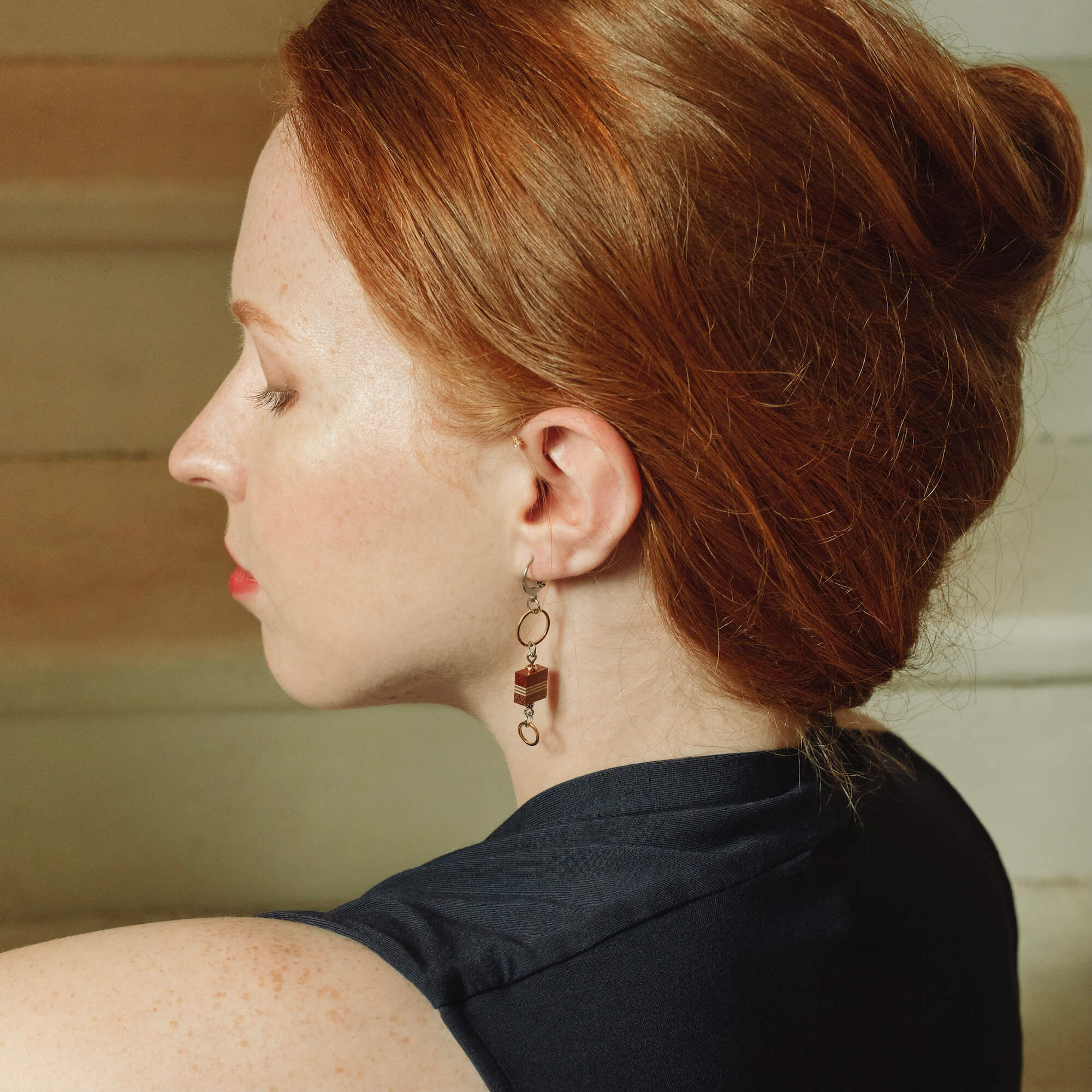 collection Solstice, Boucles d'oreilles en bois
