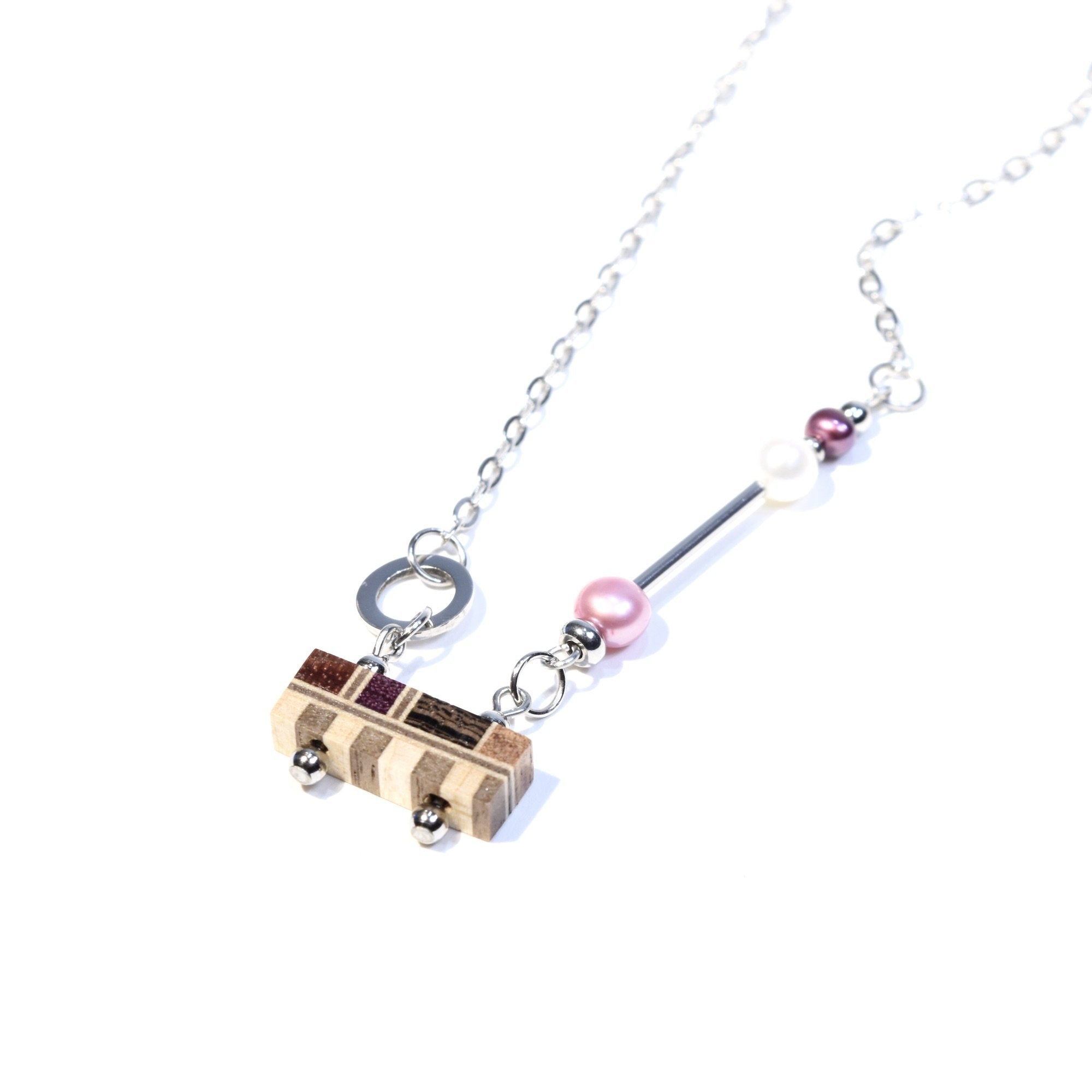 Collier toute petite mosaïque perles roses - #Isabelle_Ferland_bijoux#