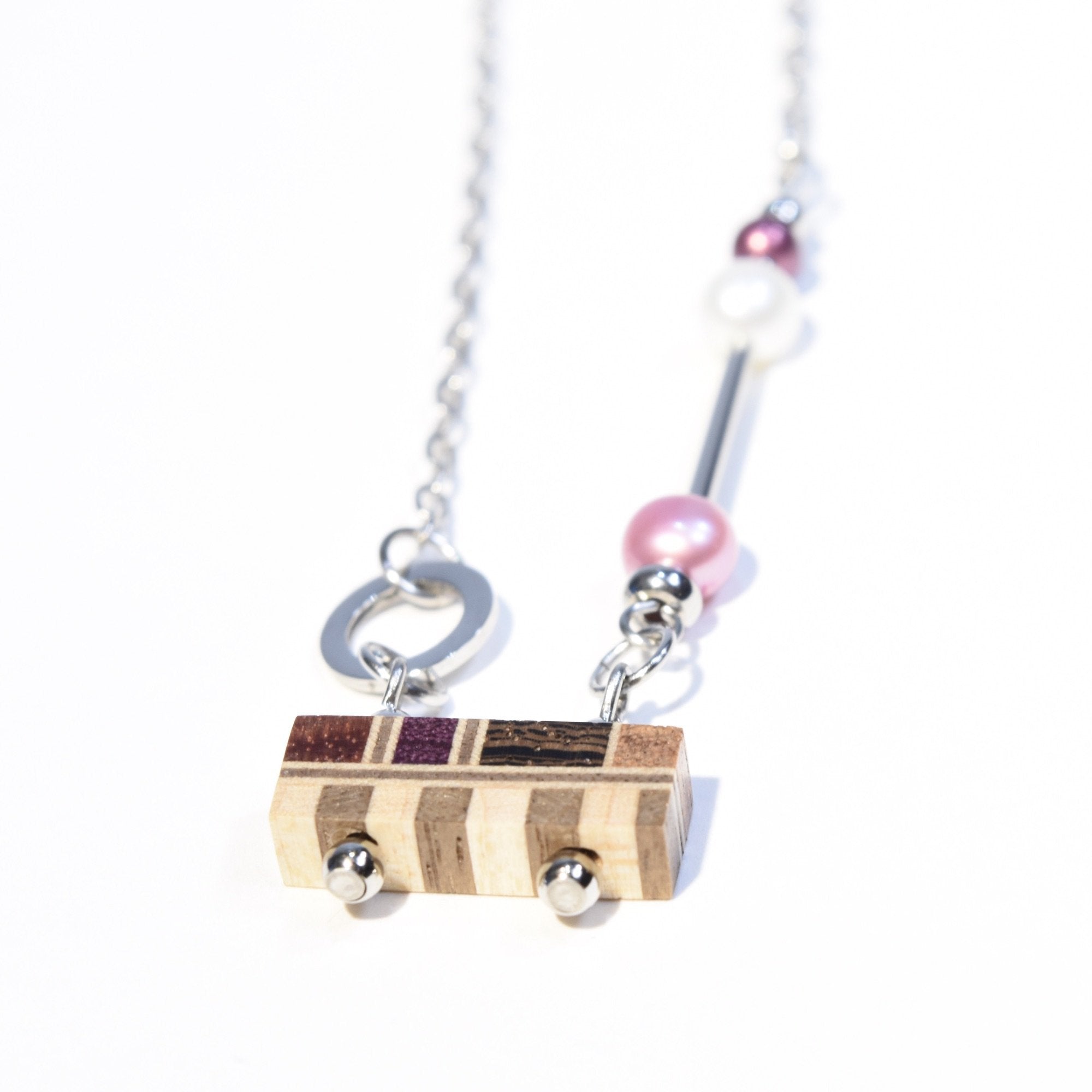 Collier toute petite mosaïque perles roses - #Isabelle_Ferland_bijoux#