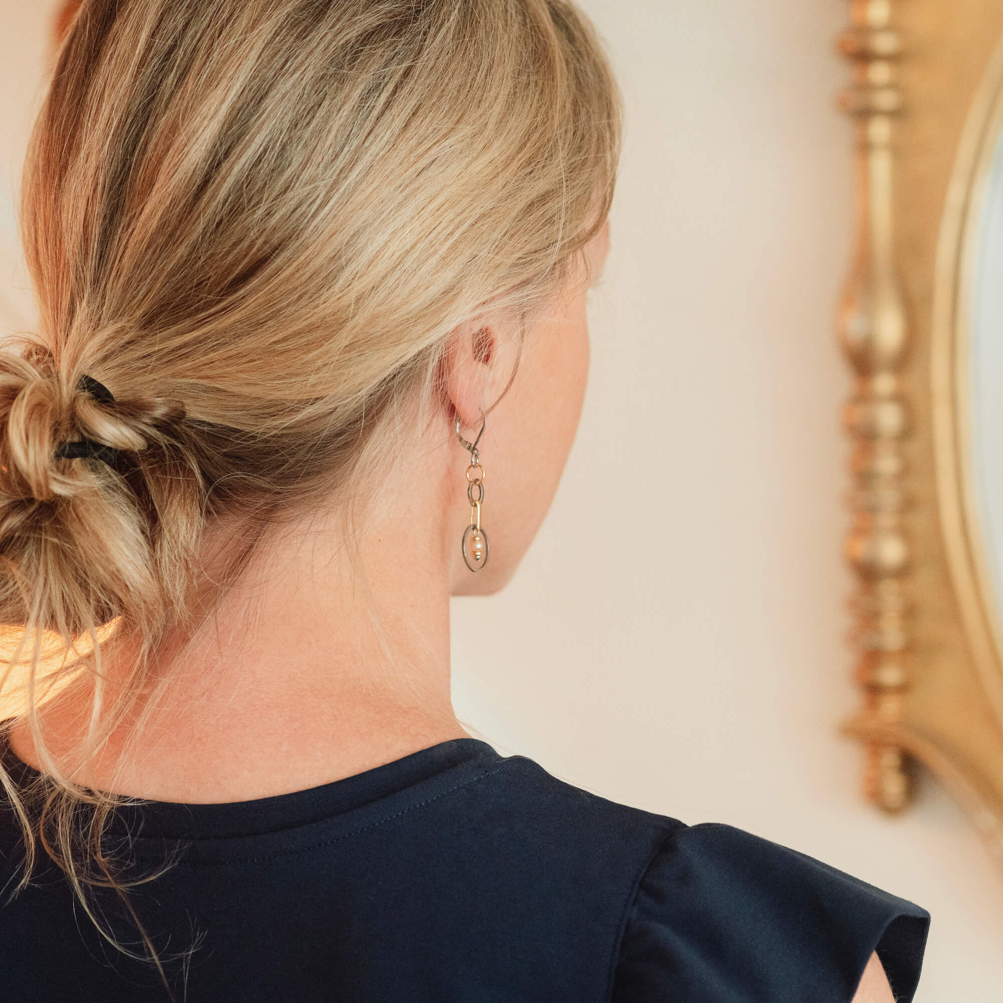 boucles d'oreille en acier inoxydable faits main au Québec par Isabelle ferland