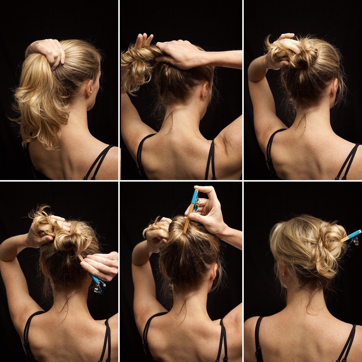 Baguette à cheveux en bois fait main