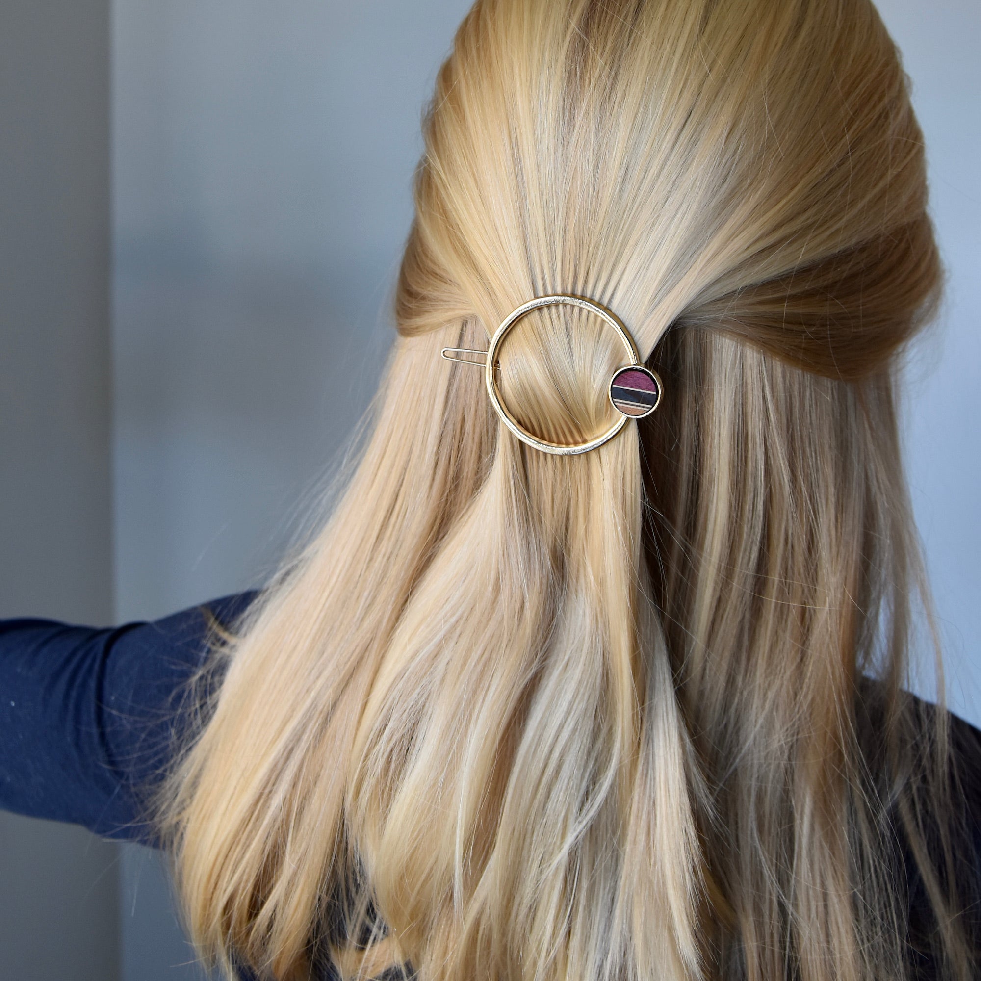 barrette pour cheveux en bois minimaliste