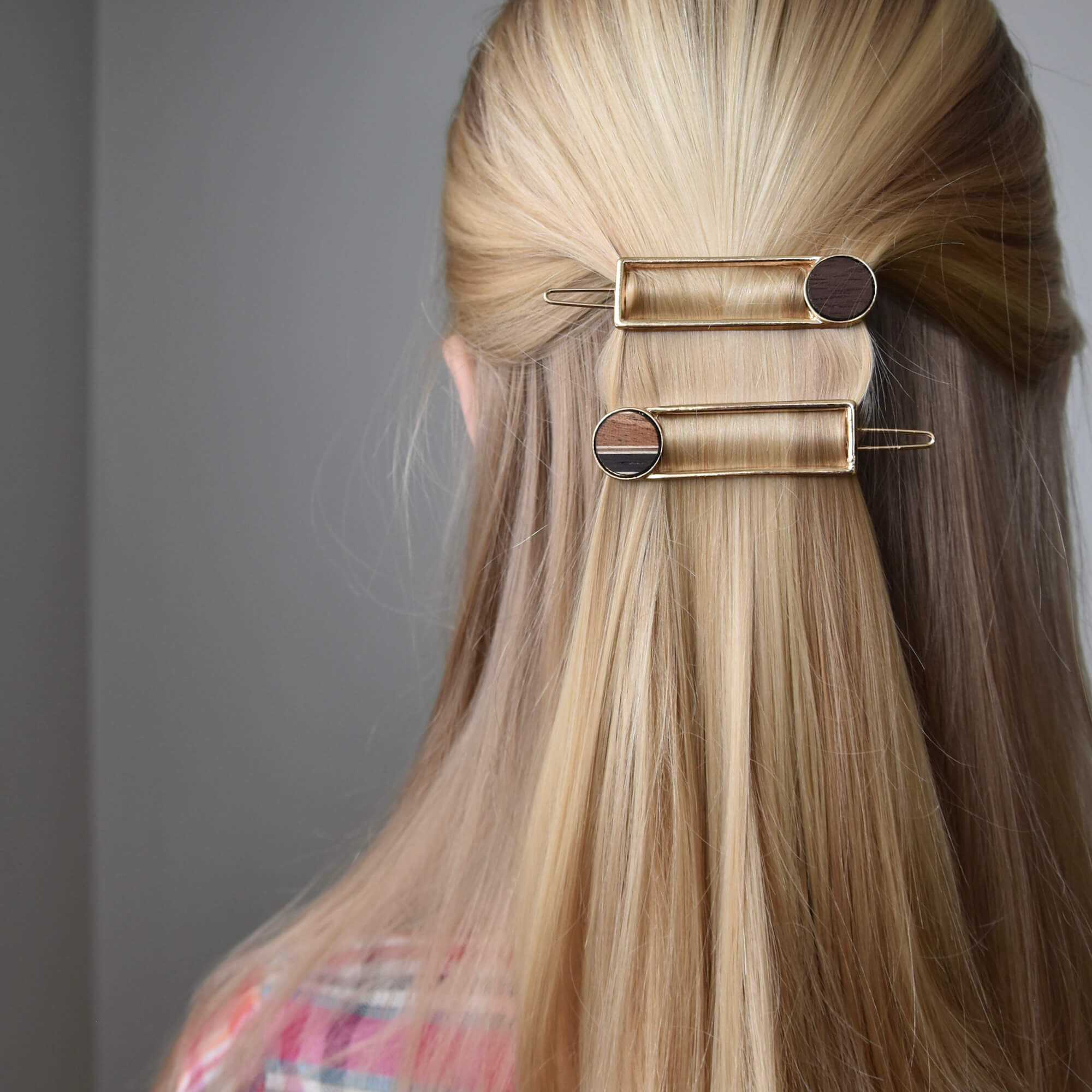 Barrette minimalist dorée - clip simple à cheveux en laiton - accessoire pour cheveux or