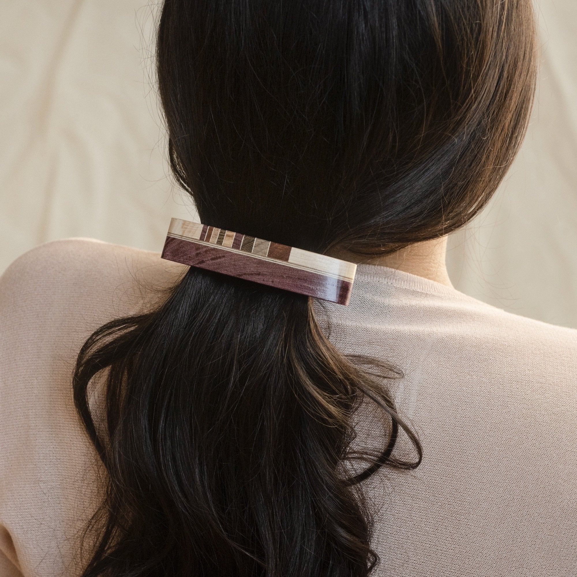 Barrette en bois d'amarante - #Isabelle_Ferland_bijoux#