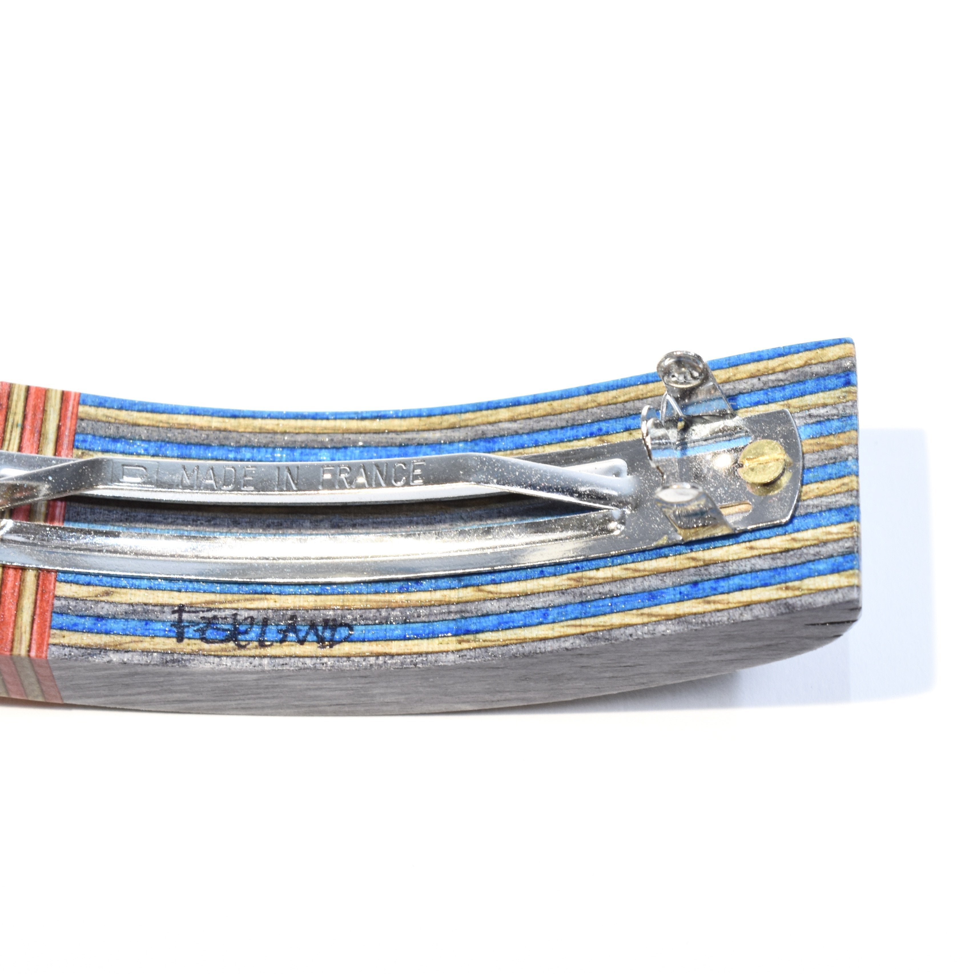 Barrette rouge et bleu - #Isabelle_Ferland_bijoux#