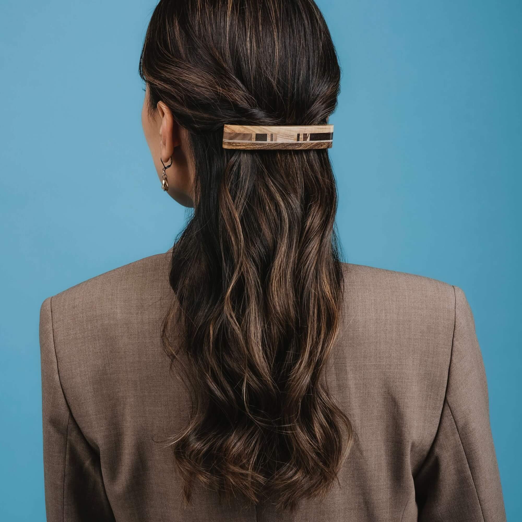 barrette cheveux épais, barrette artisanal en bois