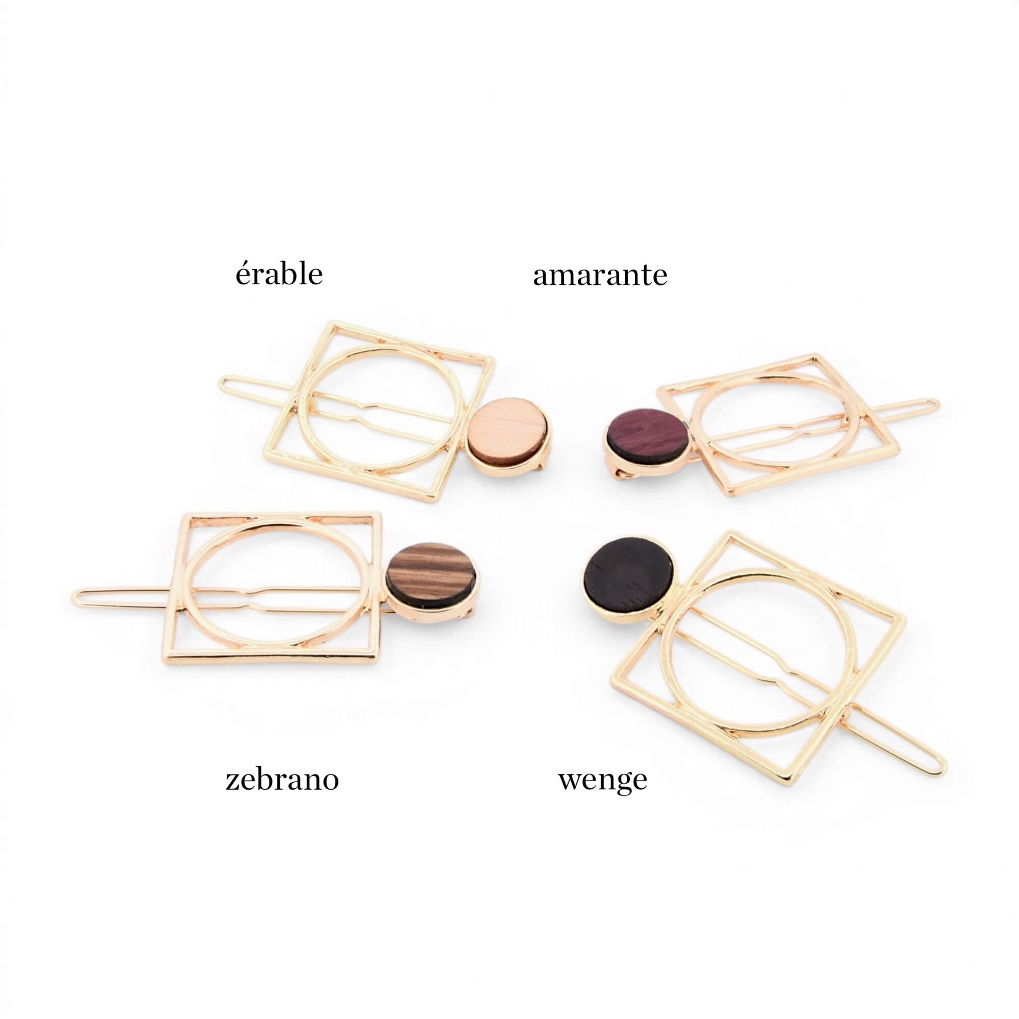 mini barrette cheveux carré couleur or