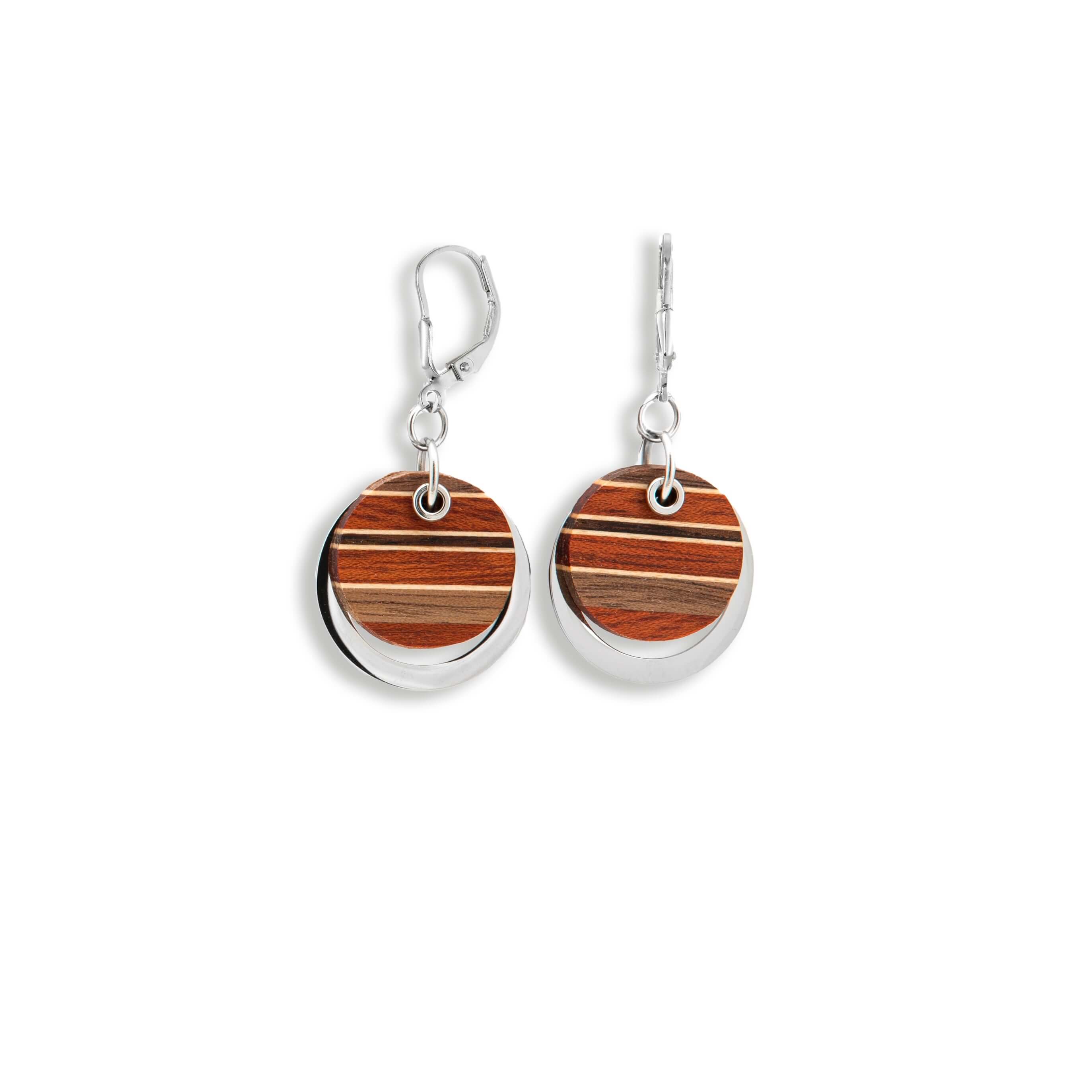 Boucles d'oreilles ronde en bois | Brume