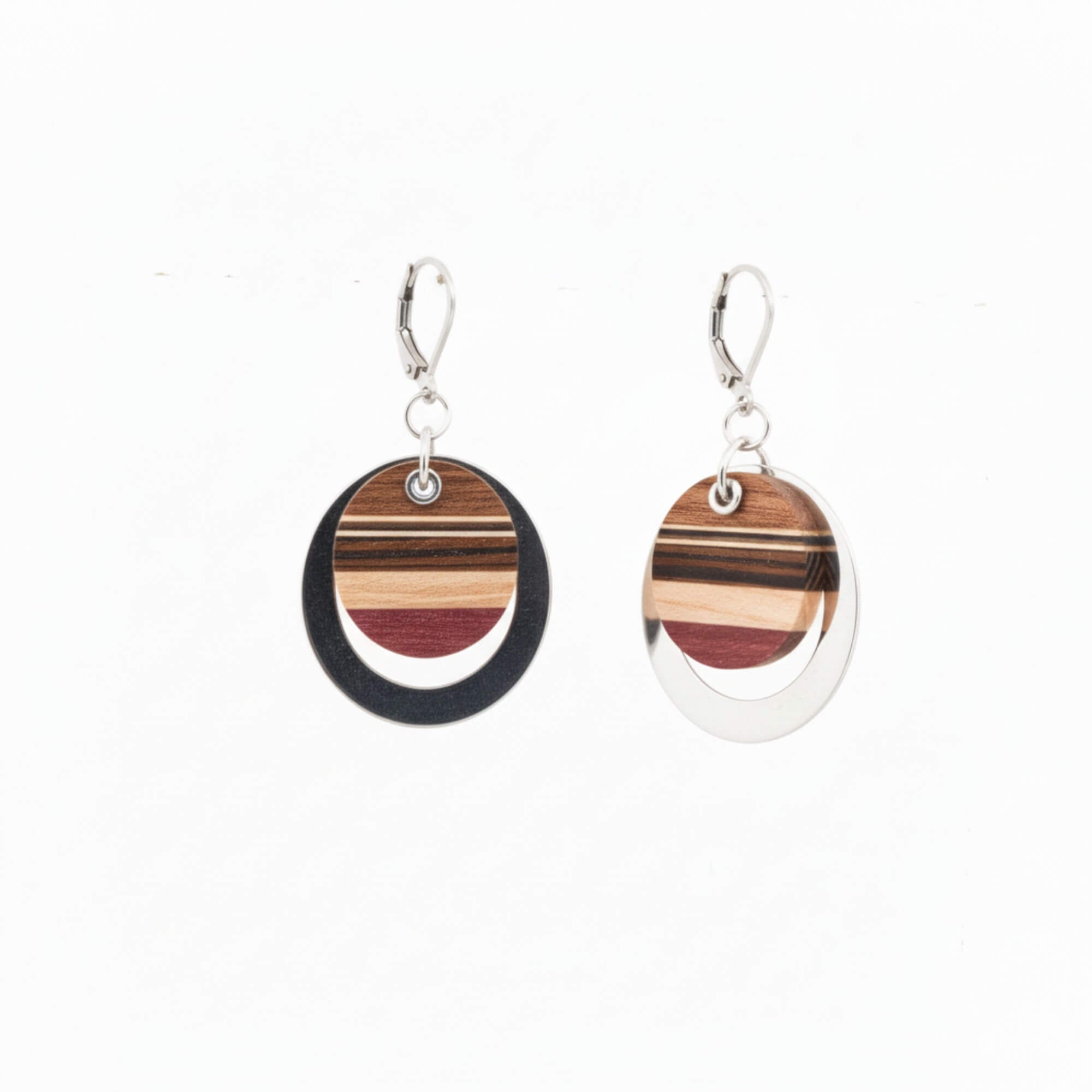 Boucles d'oreilles anneaux argent faits mains au Québec
