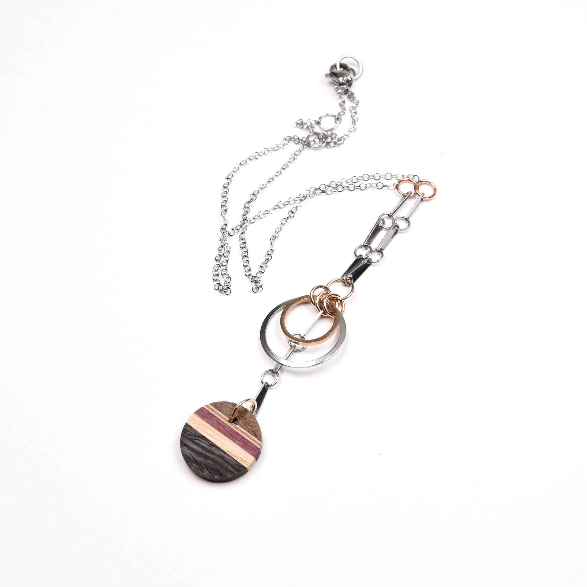 Quebec Wooden Necklace. Handcrafted Artisan Jewelry. Fast Shipping. Jewelry Made in Quebec.