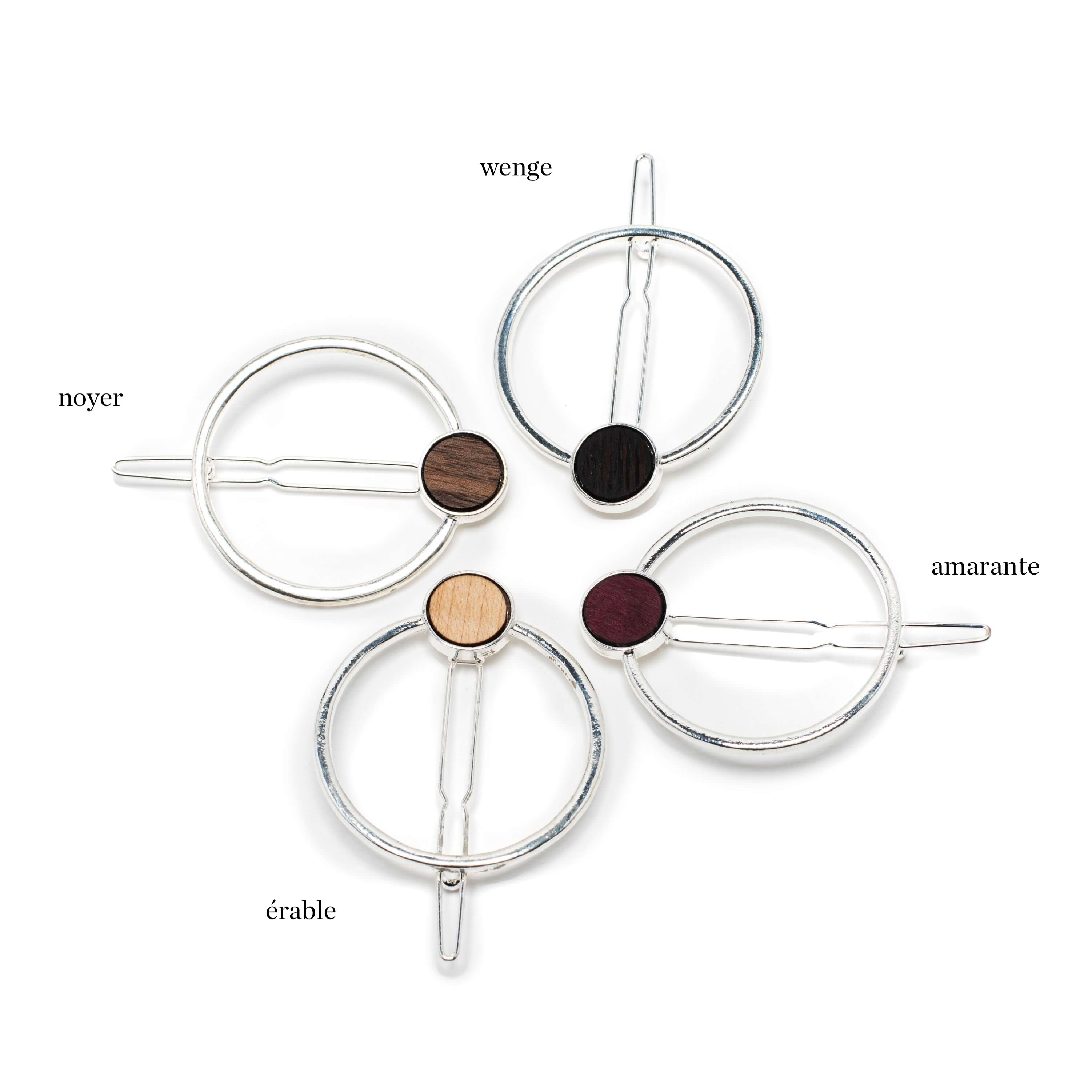 Barrette ronde argent pour cheveux artisanal isabelle ferland 