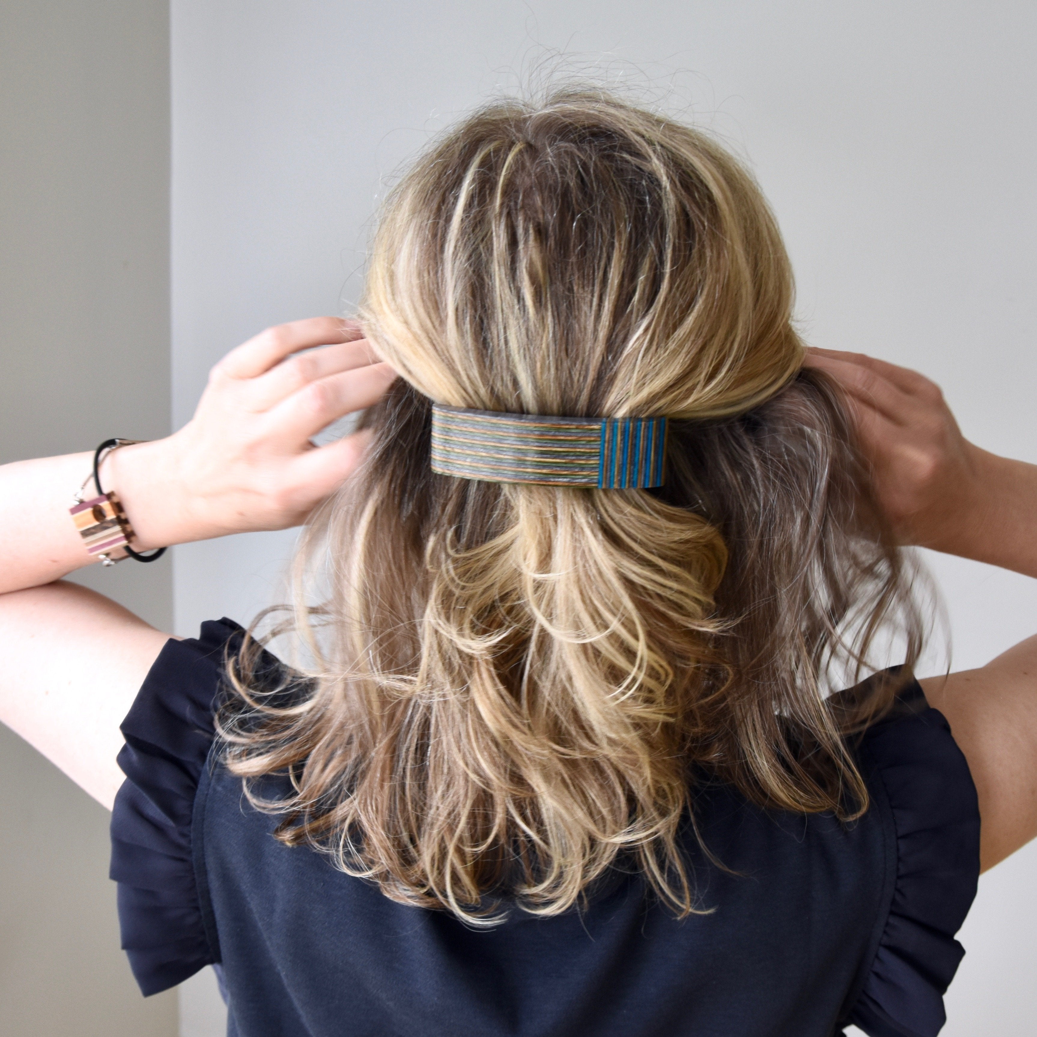 Pince cheveux verte et bleue - #Isabelle_Ferland_bijoux#