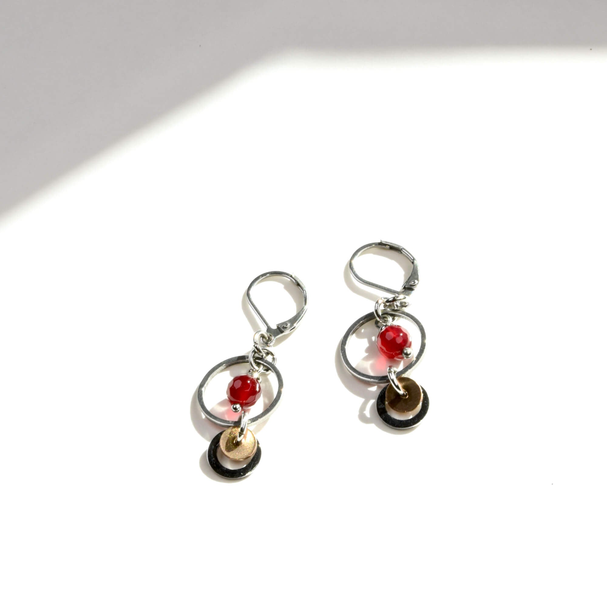 red earring hand made jewelry made in Québec