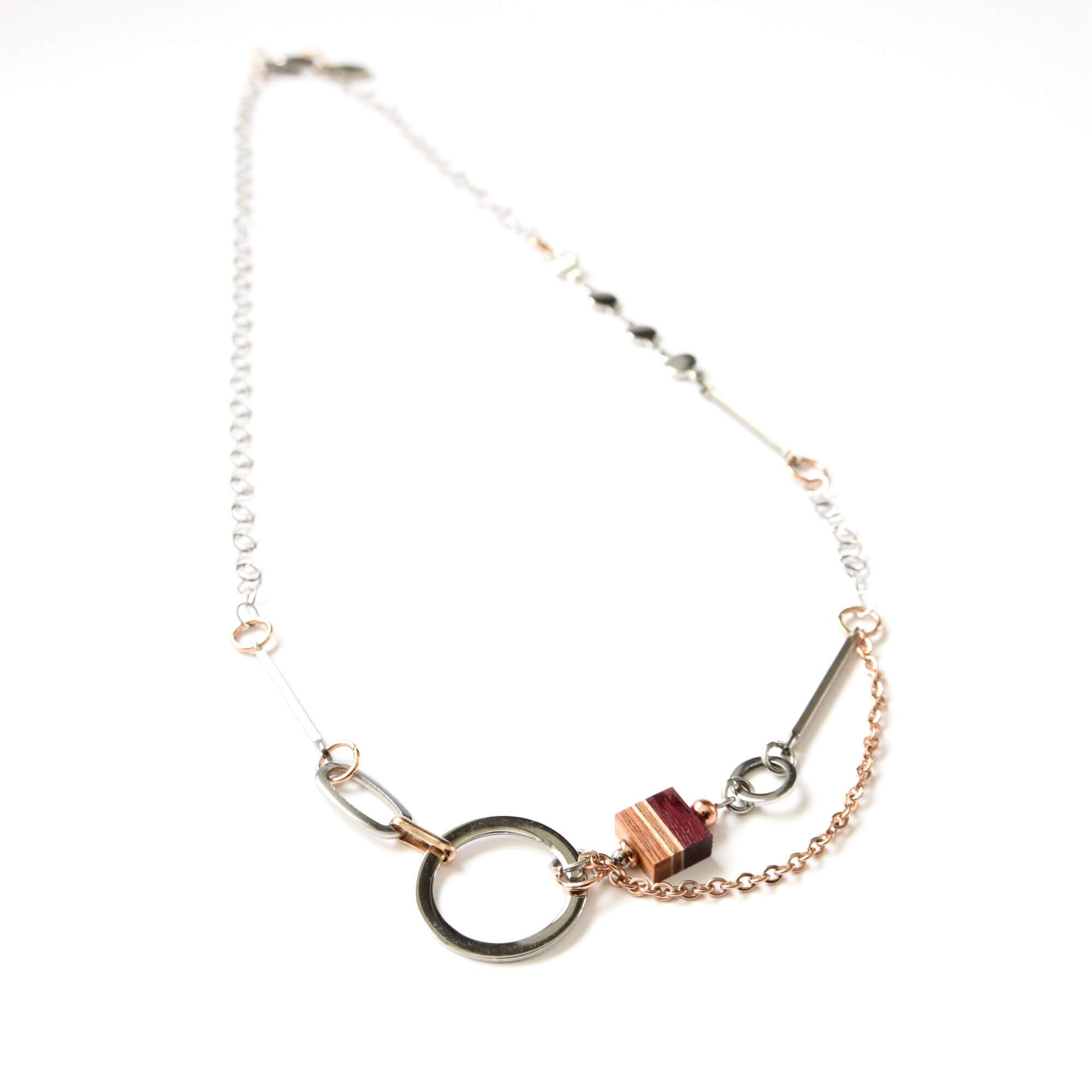 collier en bois et acier inoxydable isabelle ferland