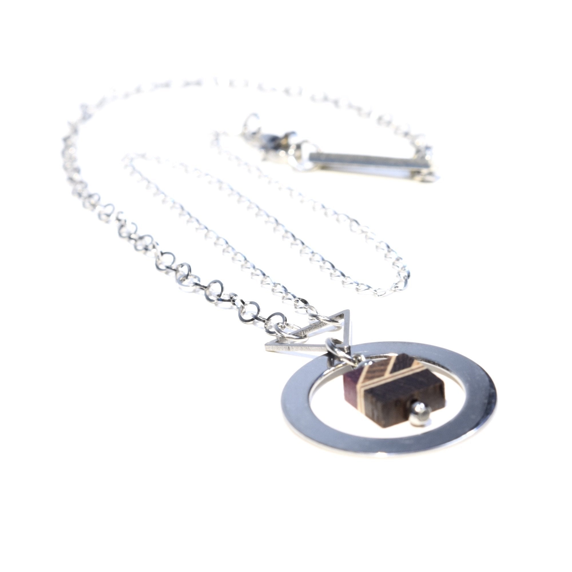 Collier en bois et acier inoxydable #Isabelle_Ferland_bijoux#