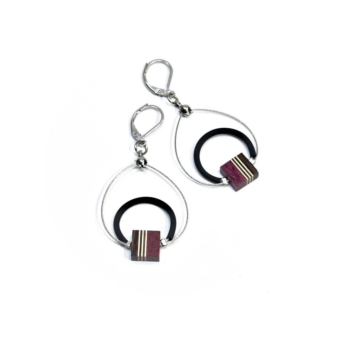 Boucles d'oreille ovales avec caoutchouc - #Isabelle_Ferland_bijoux#